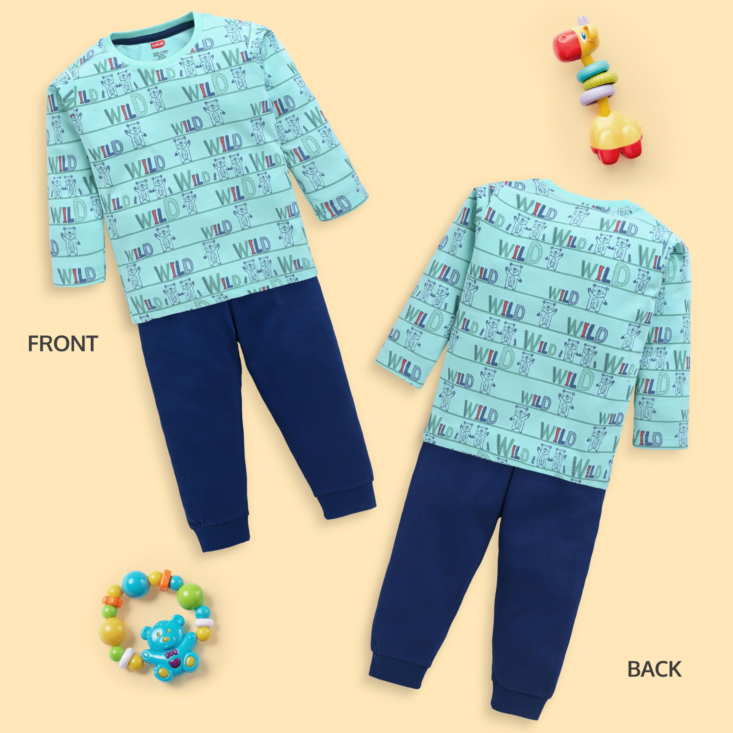 LuvLap Baby Boys Cotton T-Shirt & Pyjama Set - Image 2