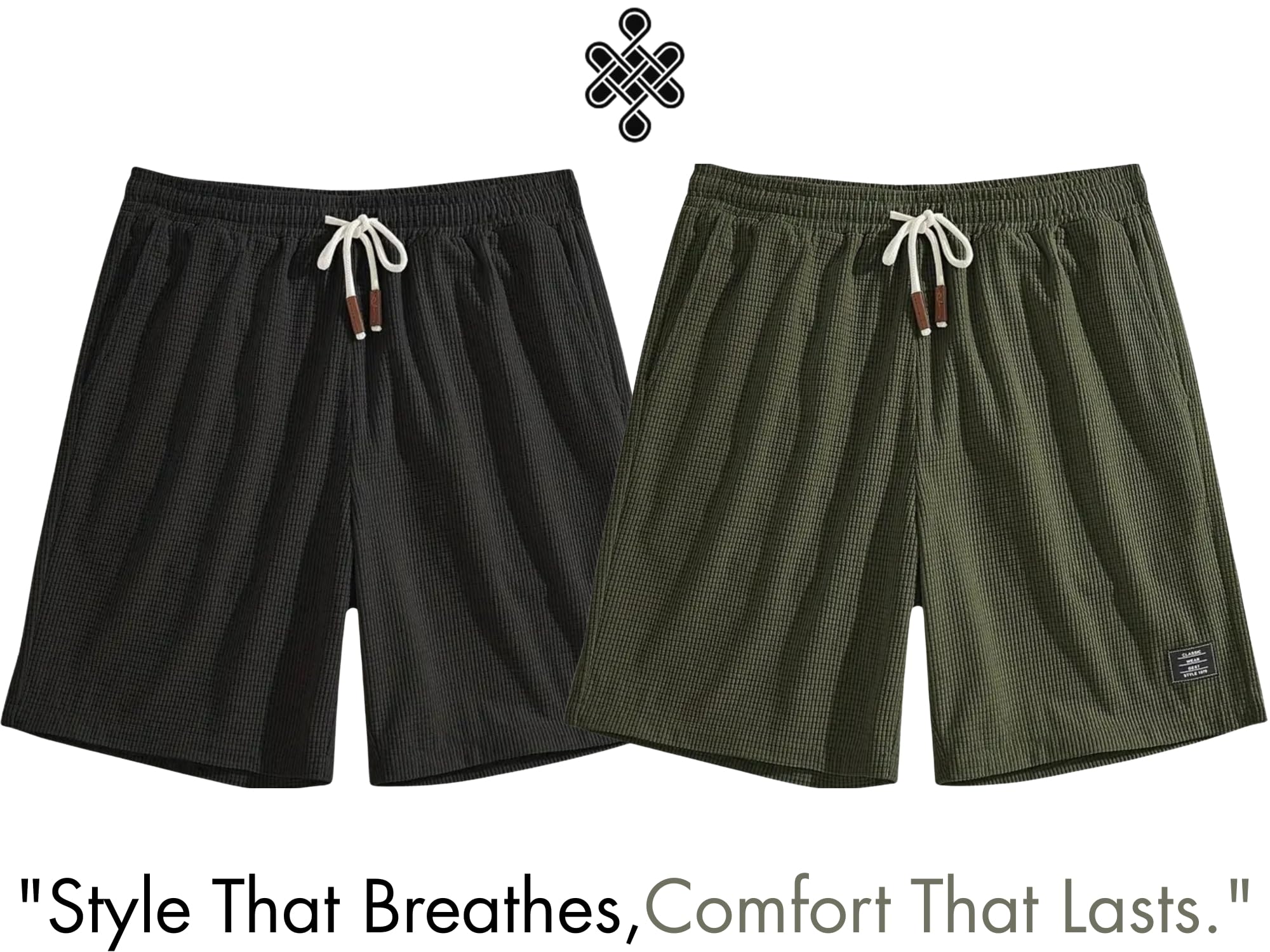 FABRIPPLE Men's Black-Green Casual Shorts - Image 2