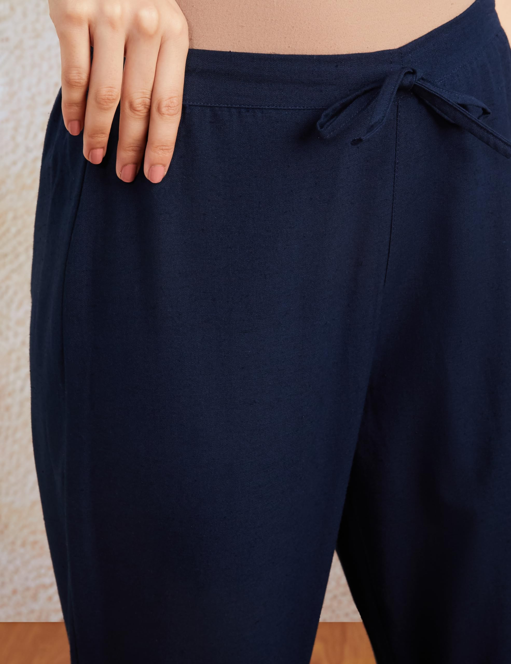 Myx Women's Cotton Rich Slim Pants - Navy - Image 4