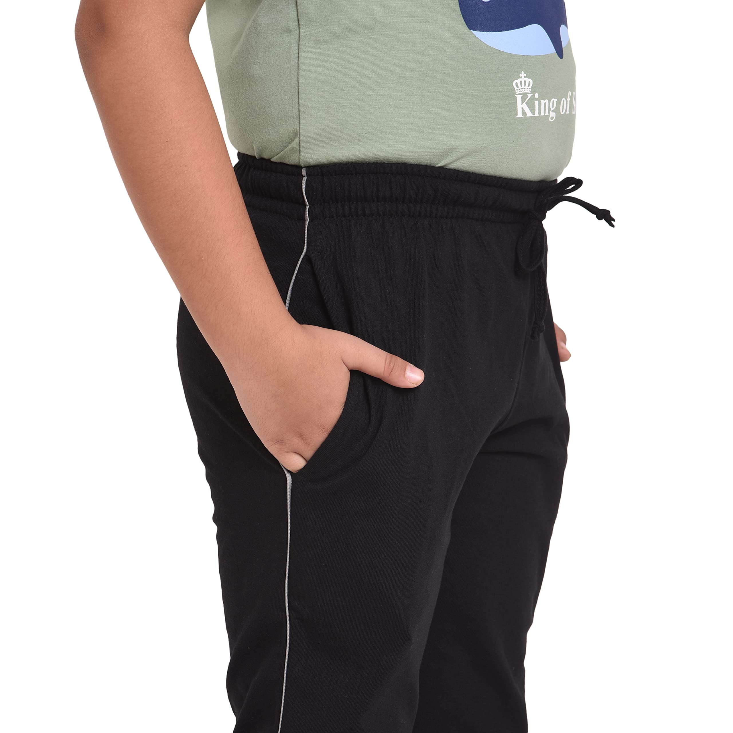 Neo Garments Boy's Cotton Trackpants - Black - Image 3