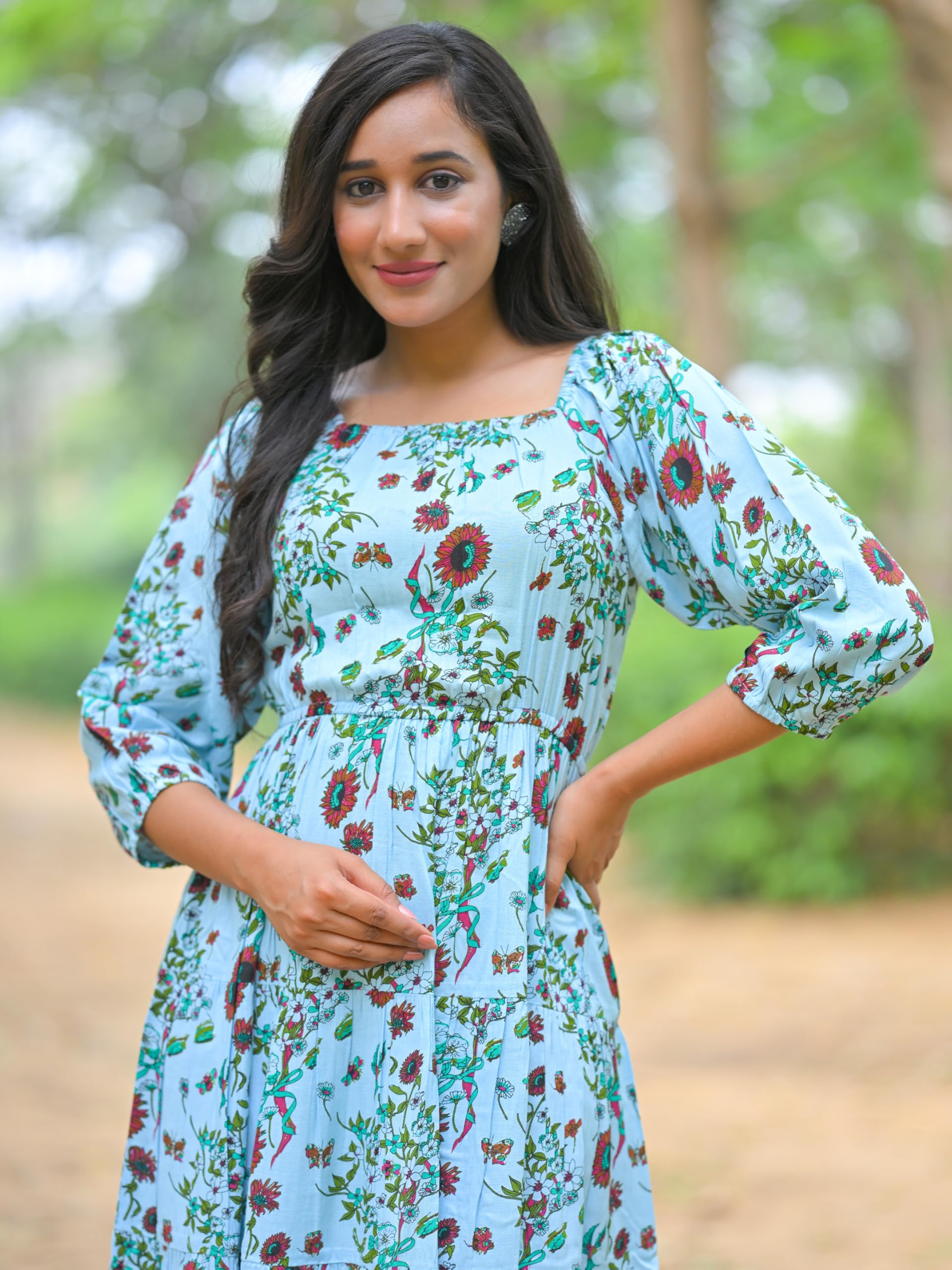 Yash Women Floral Printed Maxi Dress - Image 5