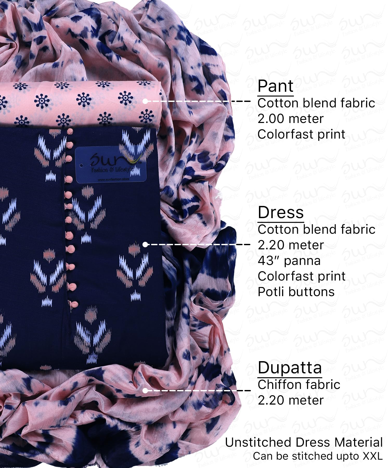 Cotton Printed Salwar Suit with Chinon Dupatta - Image 2