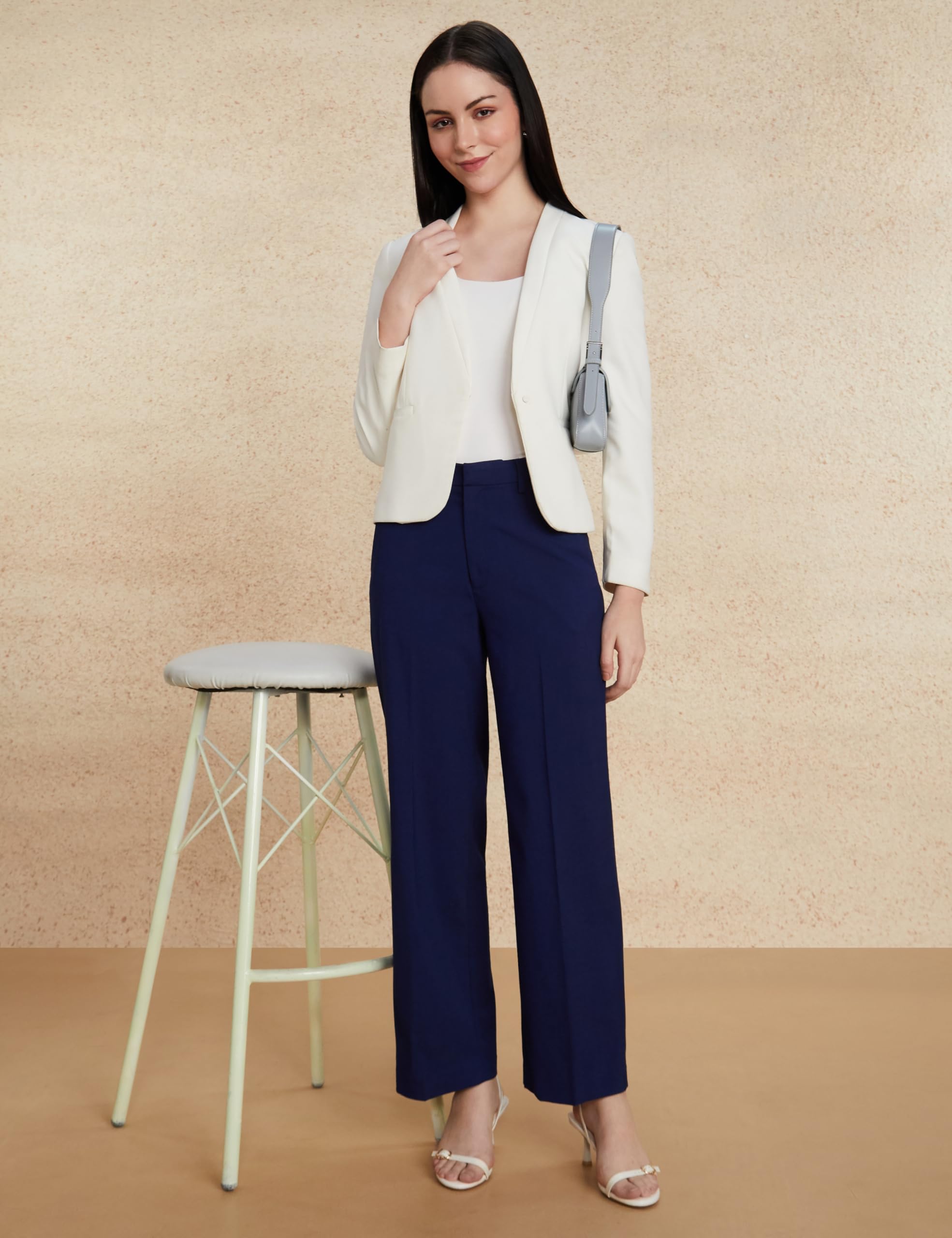 Formal Trousers for Women - Navy Blue - Image 3