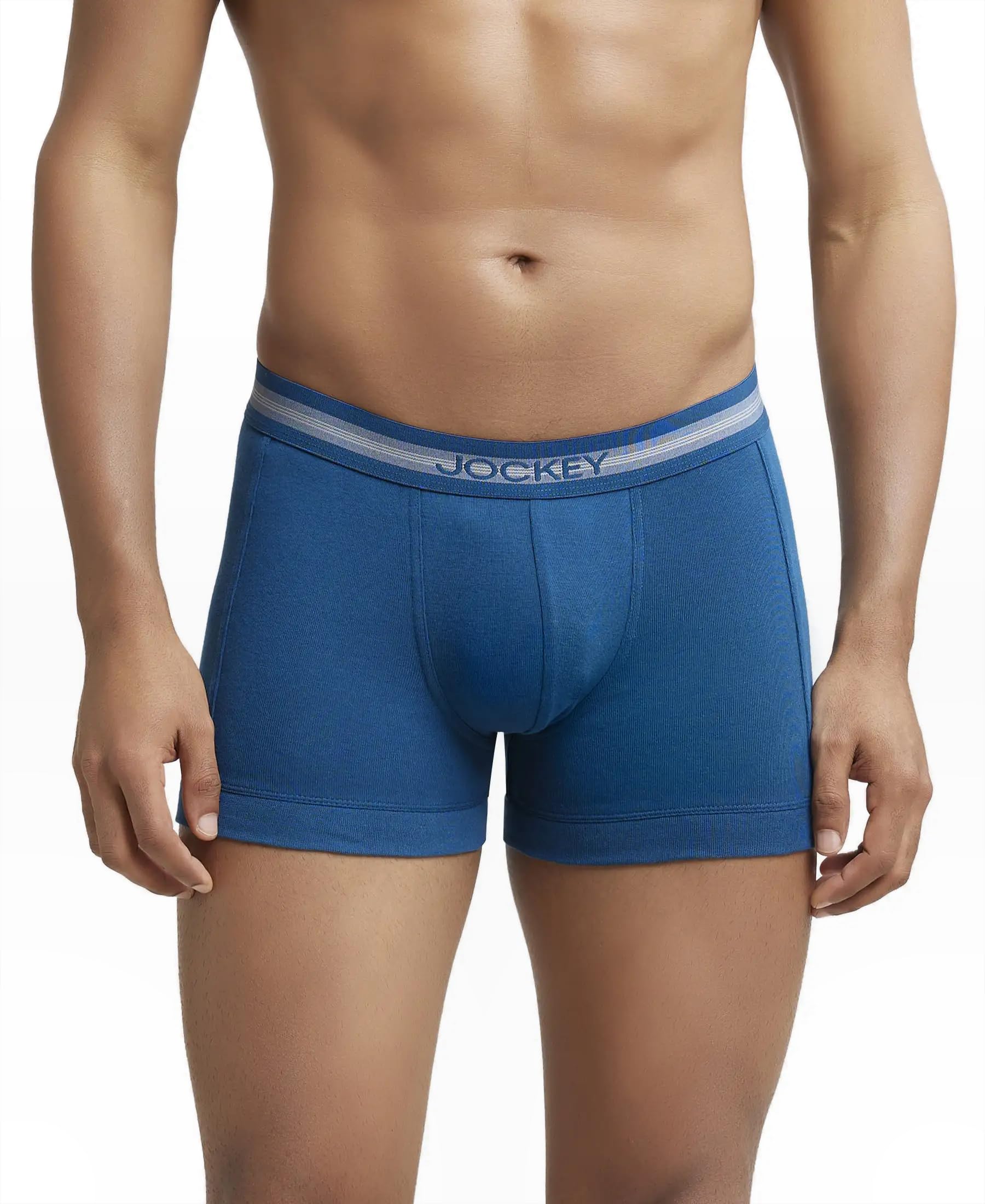 Jockey Men's Elance Cotton Trunks - Blue