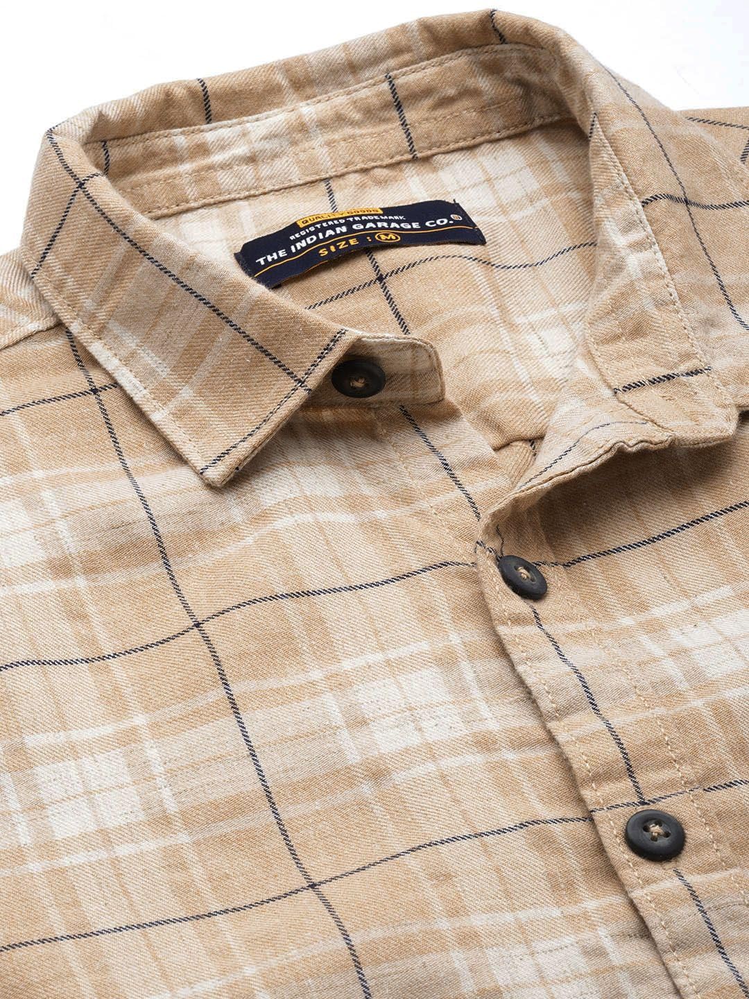 The Indian Garage Co Men's Slim Fit Shirt - Beige - Image 3