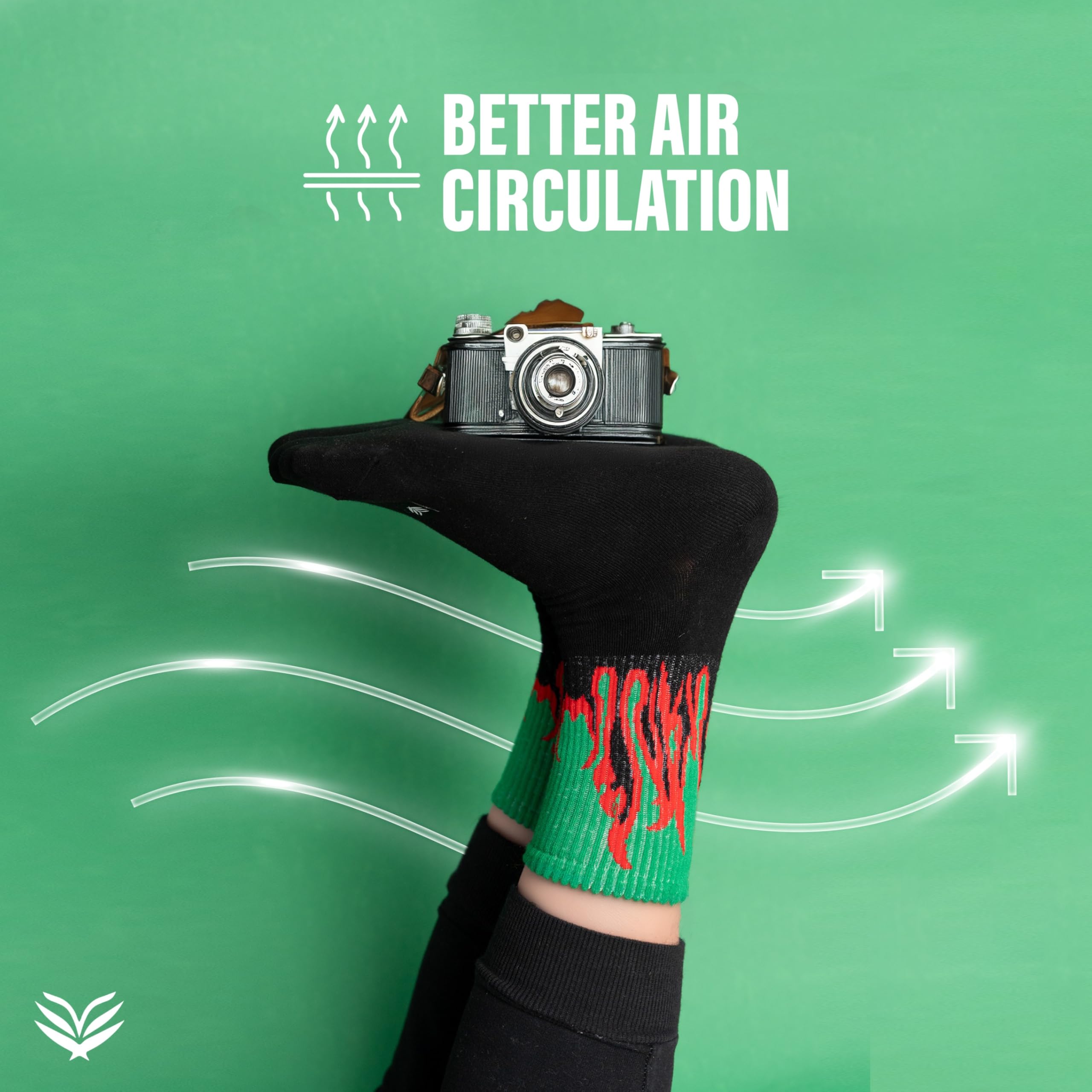 Sockscarving Cotton Socks for Men Women - Flame Pattern - Image 5