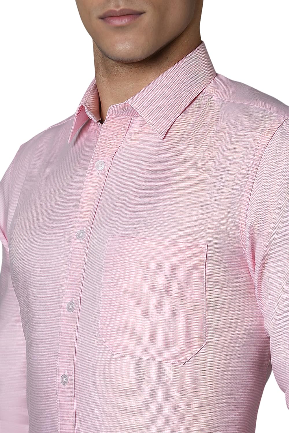 Louis Philippe Men's Cotton Slim Fit Shirt - Pink - Image 4