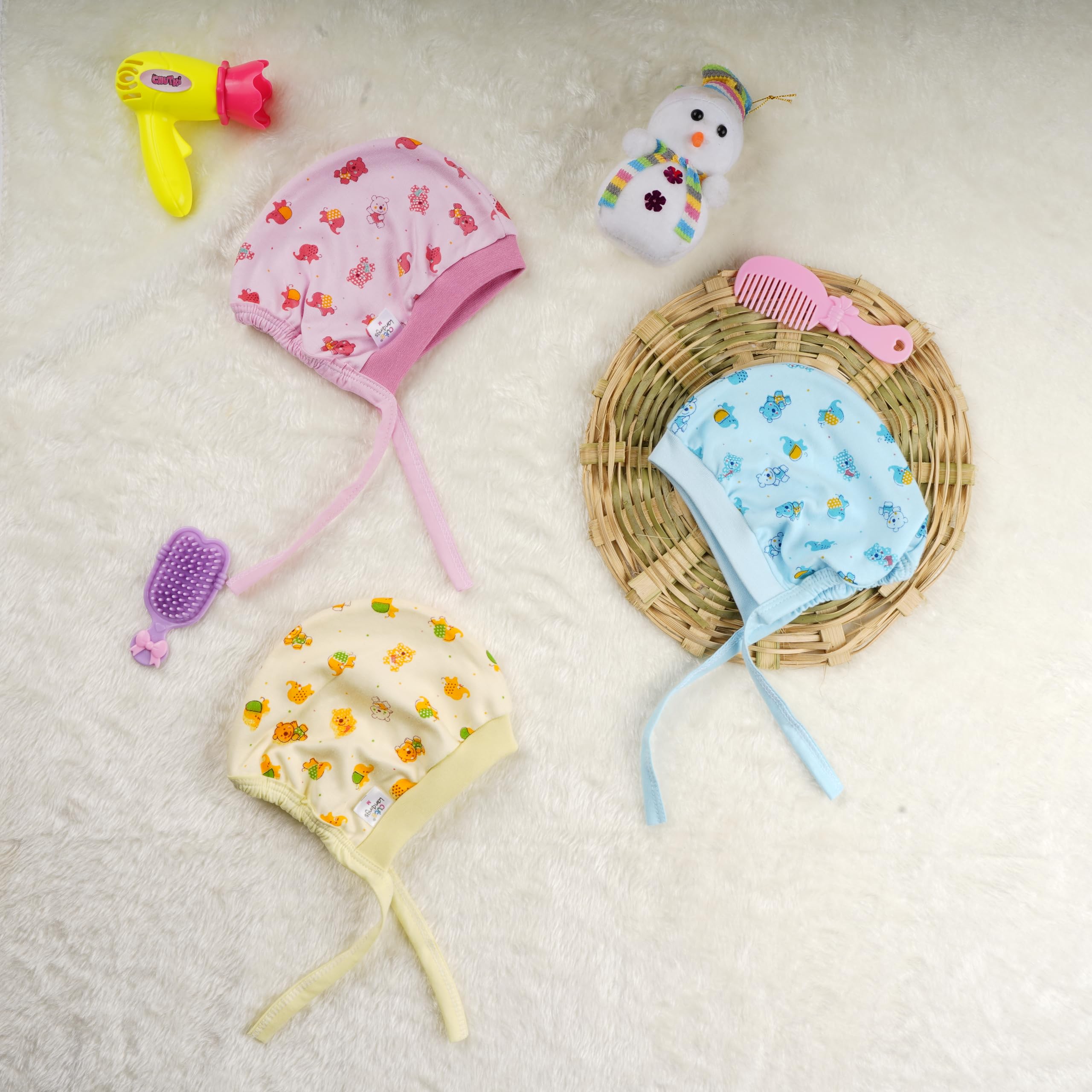 CUTE LANDINGS Unisex Baby Cotton Caps - Multicolour - Image 4
