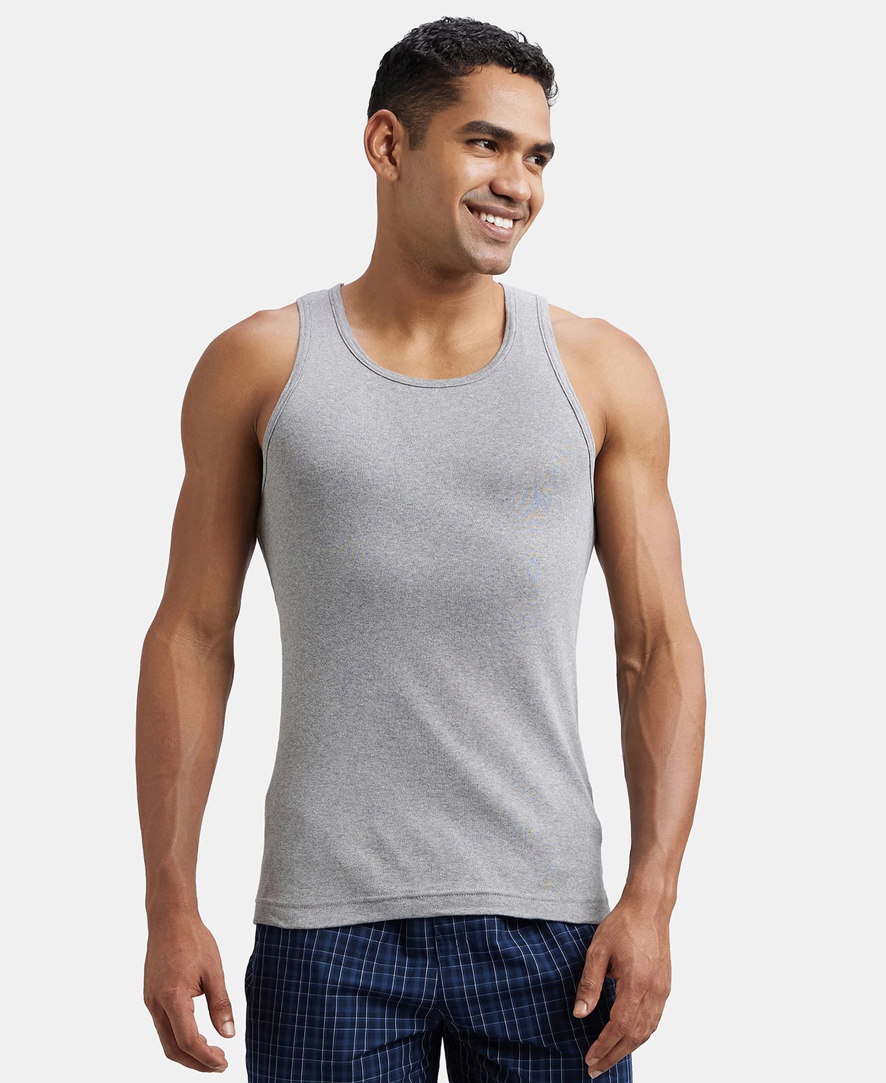 Jockey Men's Cotton Sleeveless Vest - Grey Teal - Image 5