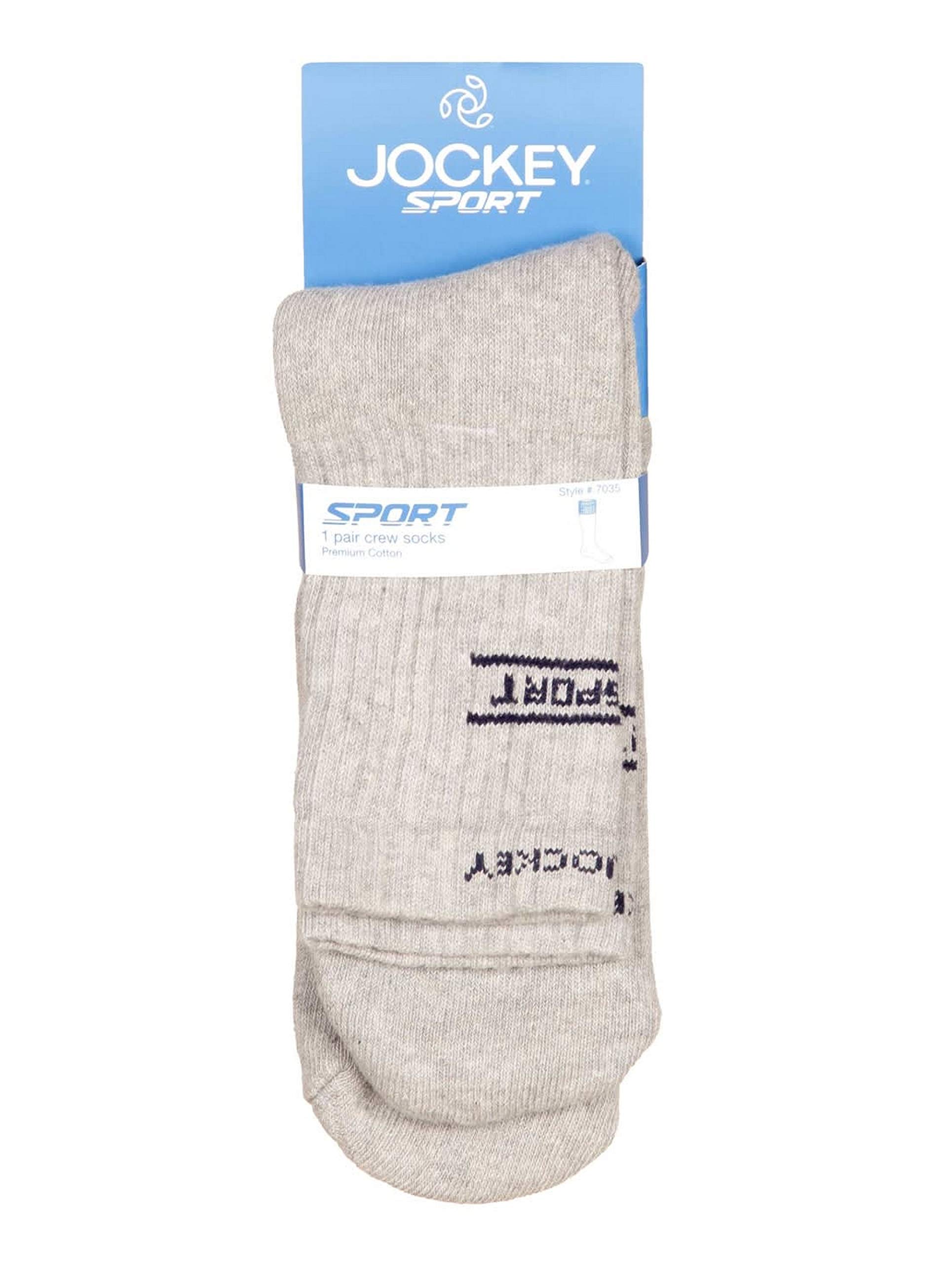 Jockey Men's Grey Cotton Calf Socks - Image 4