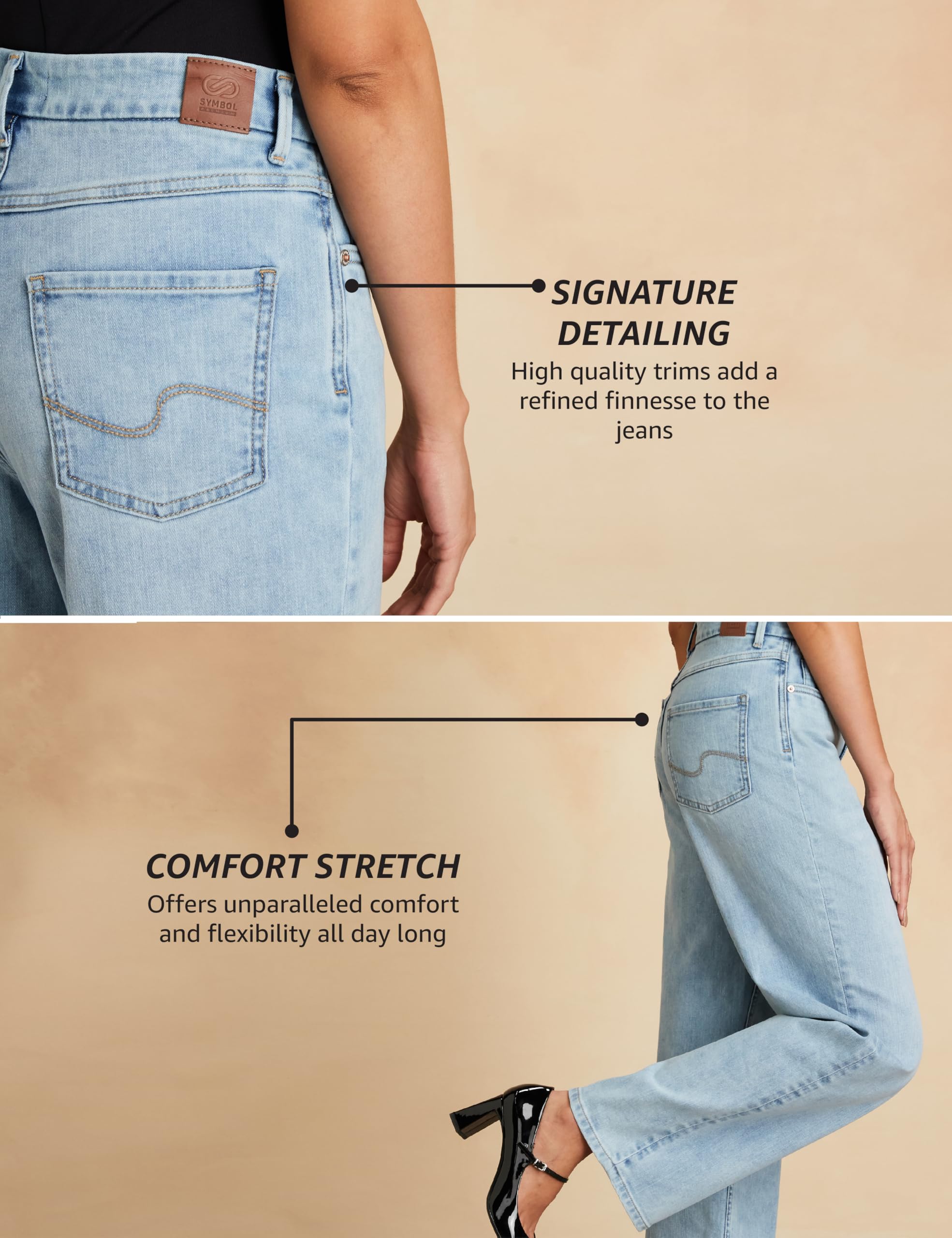 Symbol Women's Straight High Rise Jeans - Ice Blue - Image 5