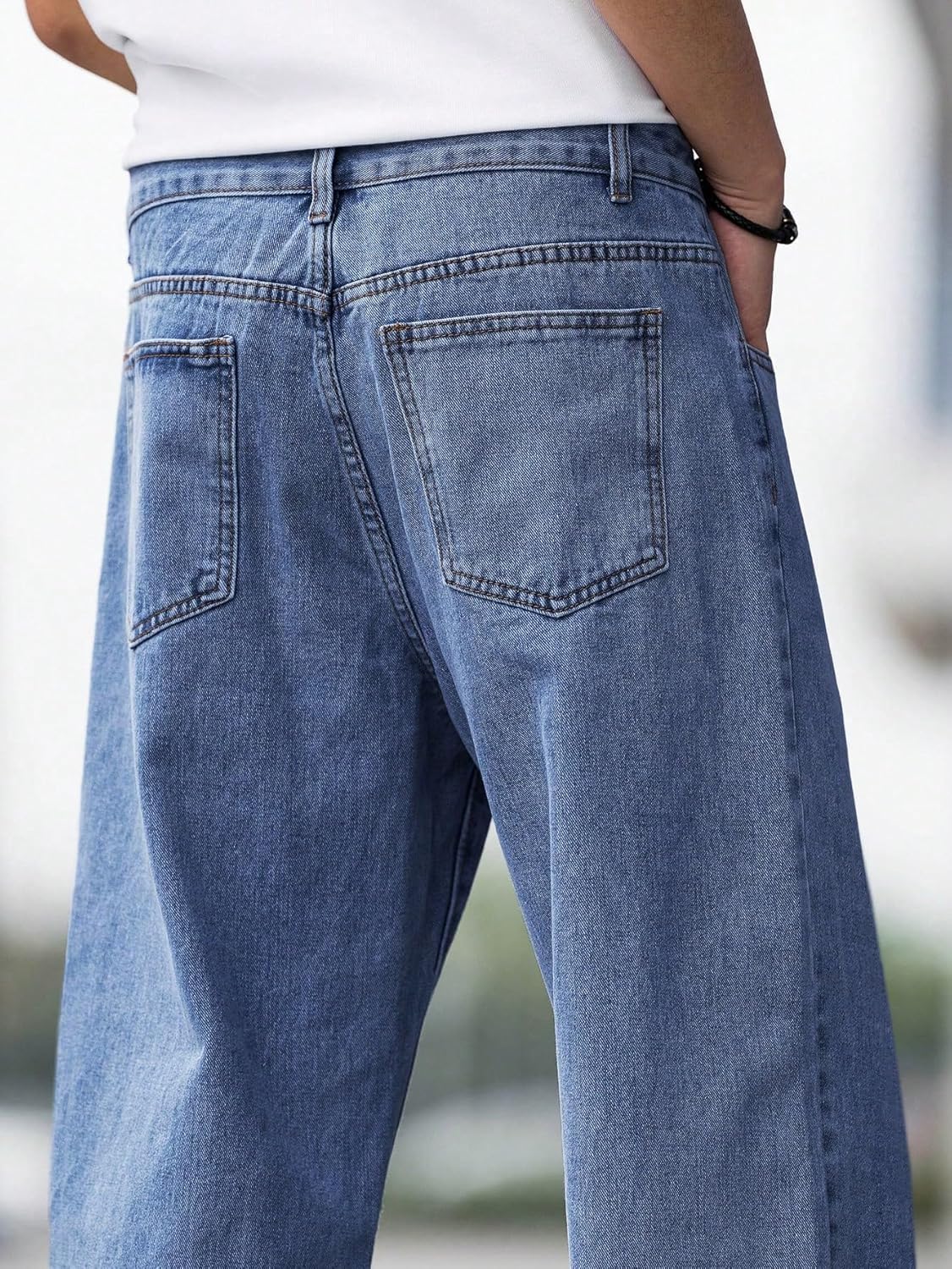 KOTTY Men's Vintage Wash Faded Jeans - Blue - Image 4