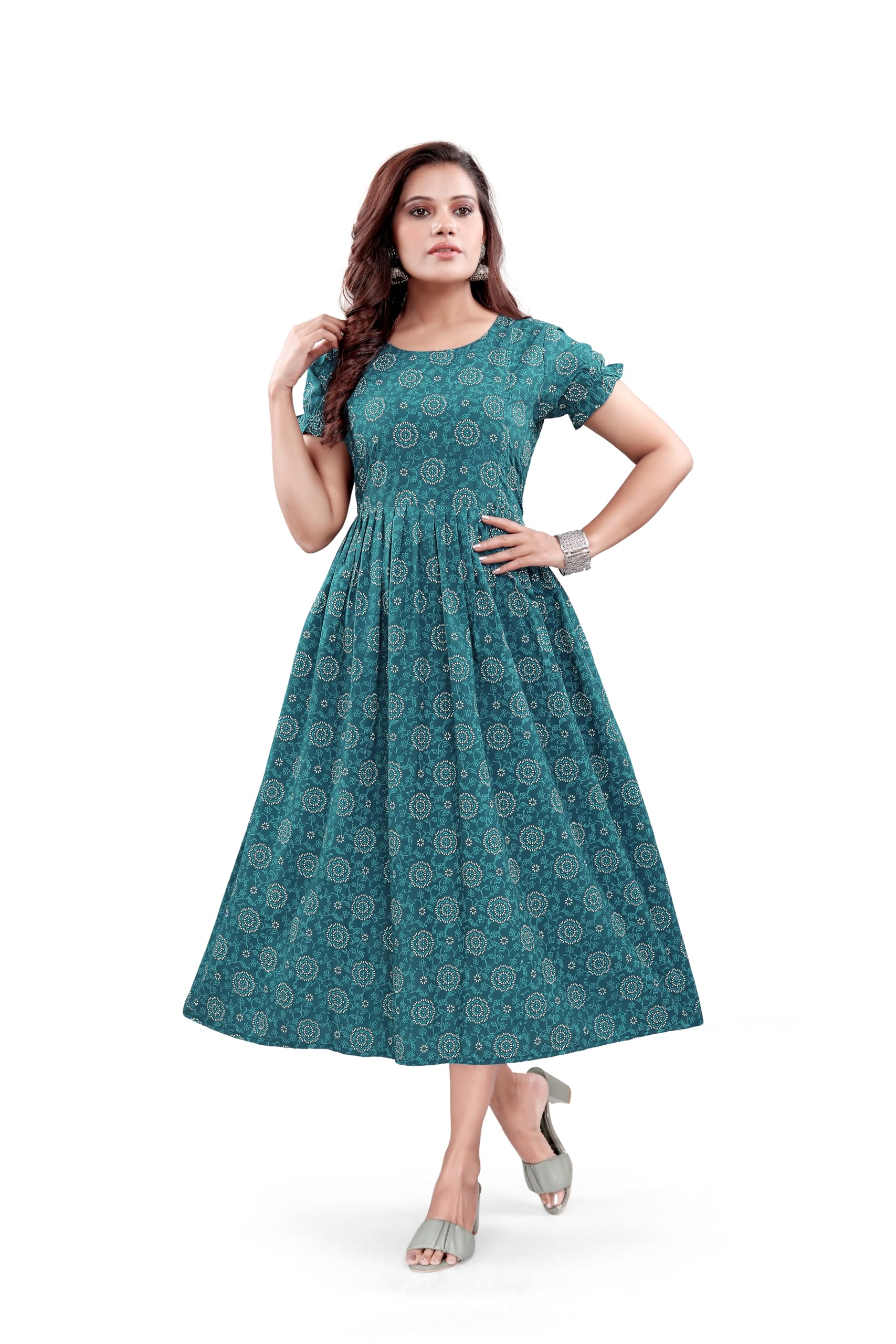 GarbGlide Cotton Rayon Maternity Feeding Dress for Women