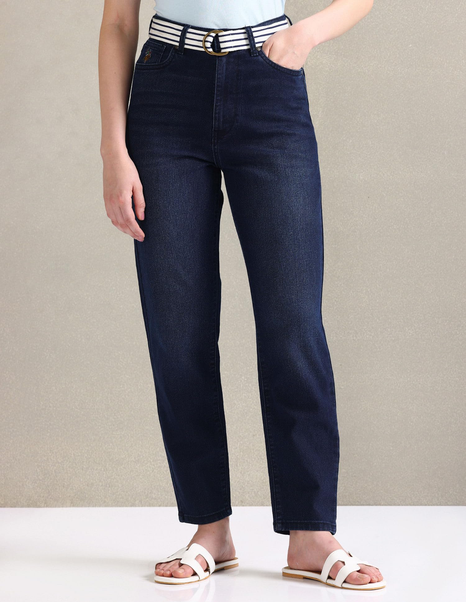 U.S. POLO ASSN. Women's High-Rise Mom Fit Jeans - Image 2