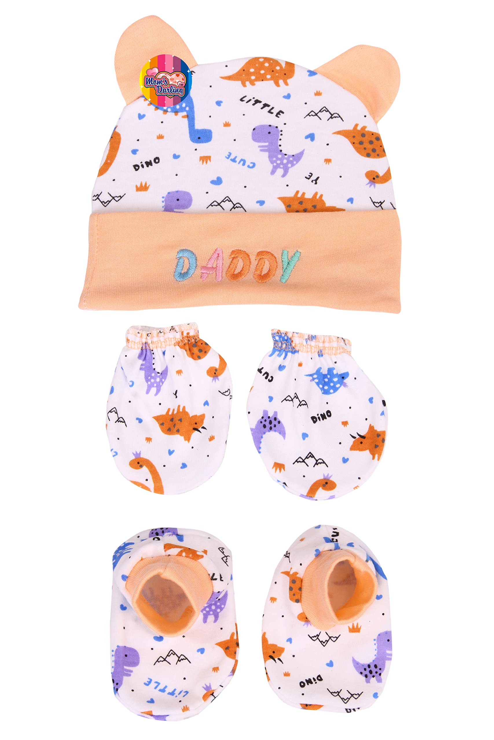 Baby Boy & Girl Cotton Cap Mittens Booties Set - Image 2