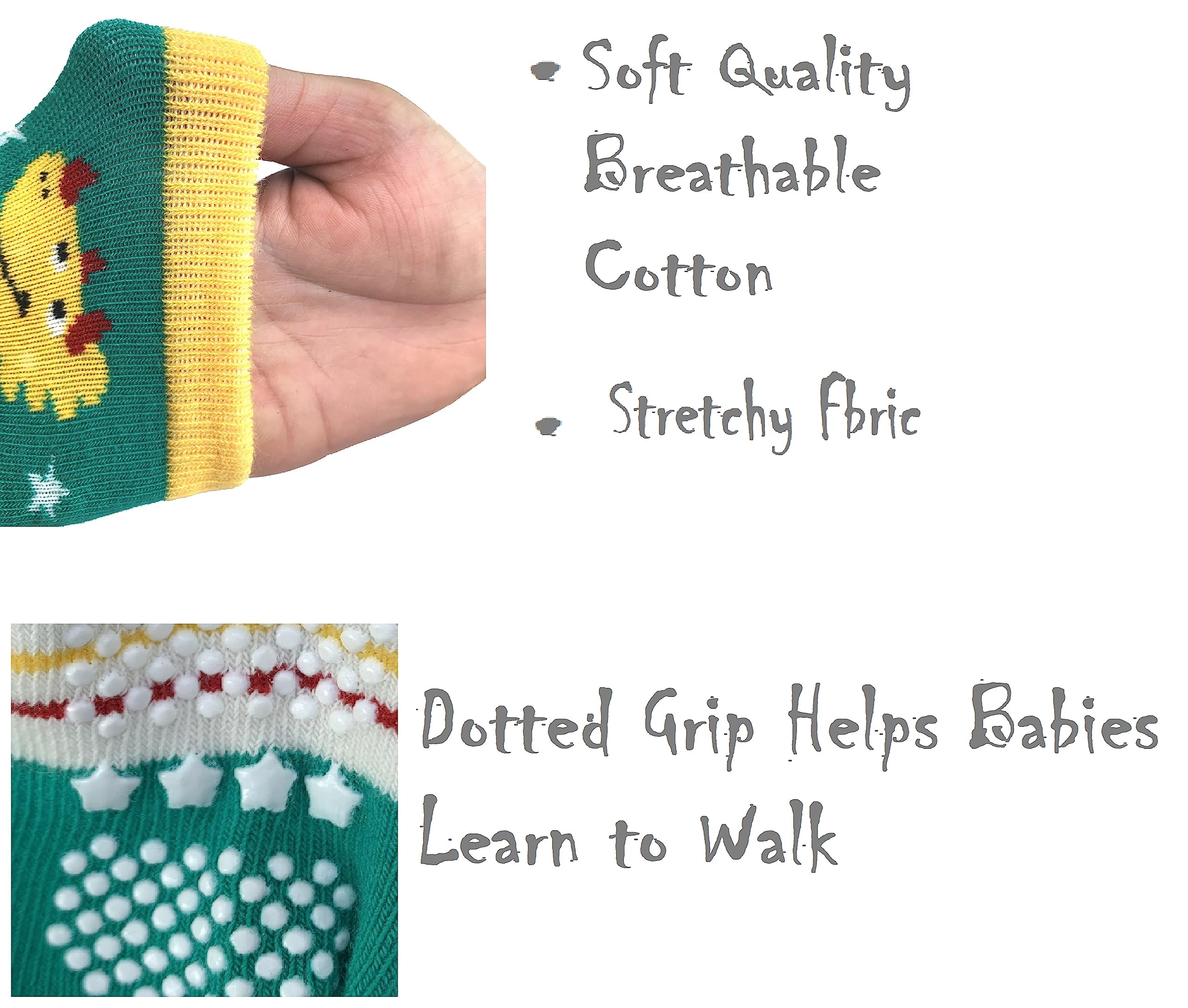 Anti-Skid Ankle Socks for Babies & Toddlers - Soft Cotton Multicolor - Image 5