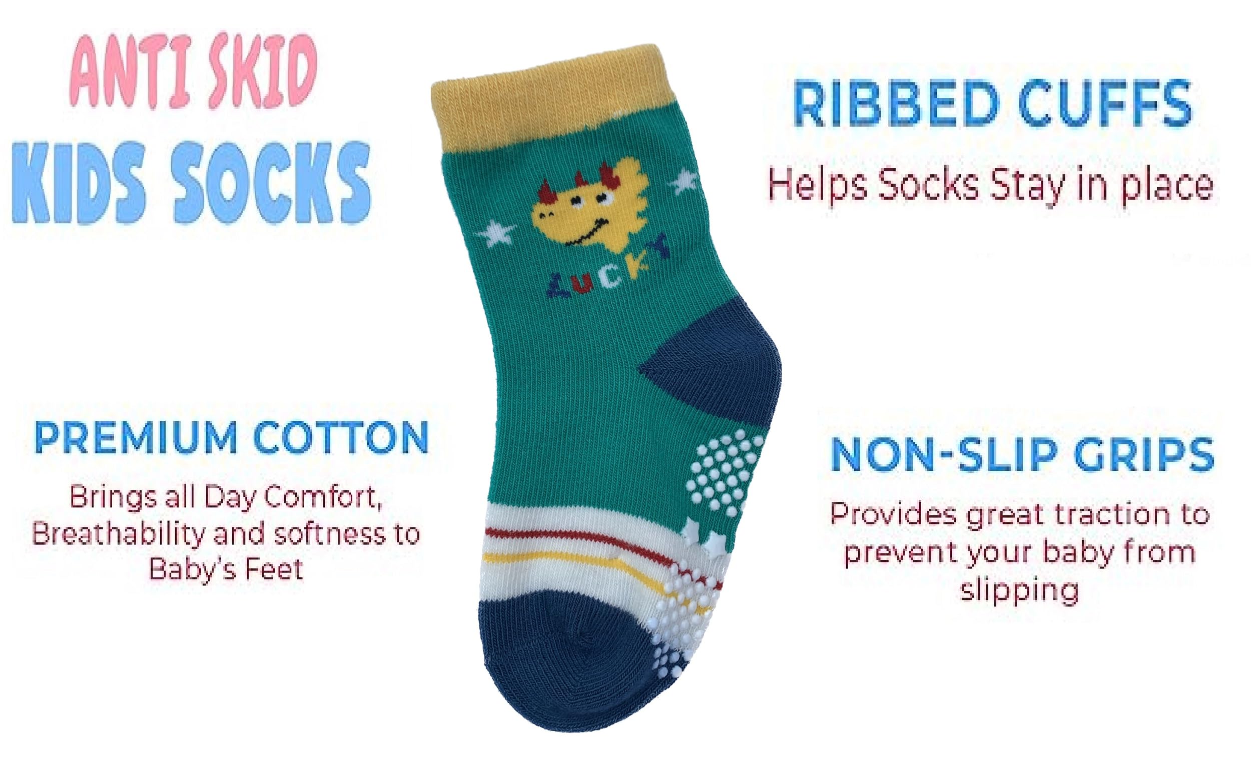Anti-Skid Ankle Socks for Babies & Toddlers - Soft Cotton Multicolor - Image 4