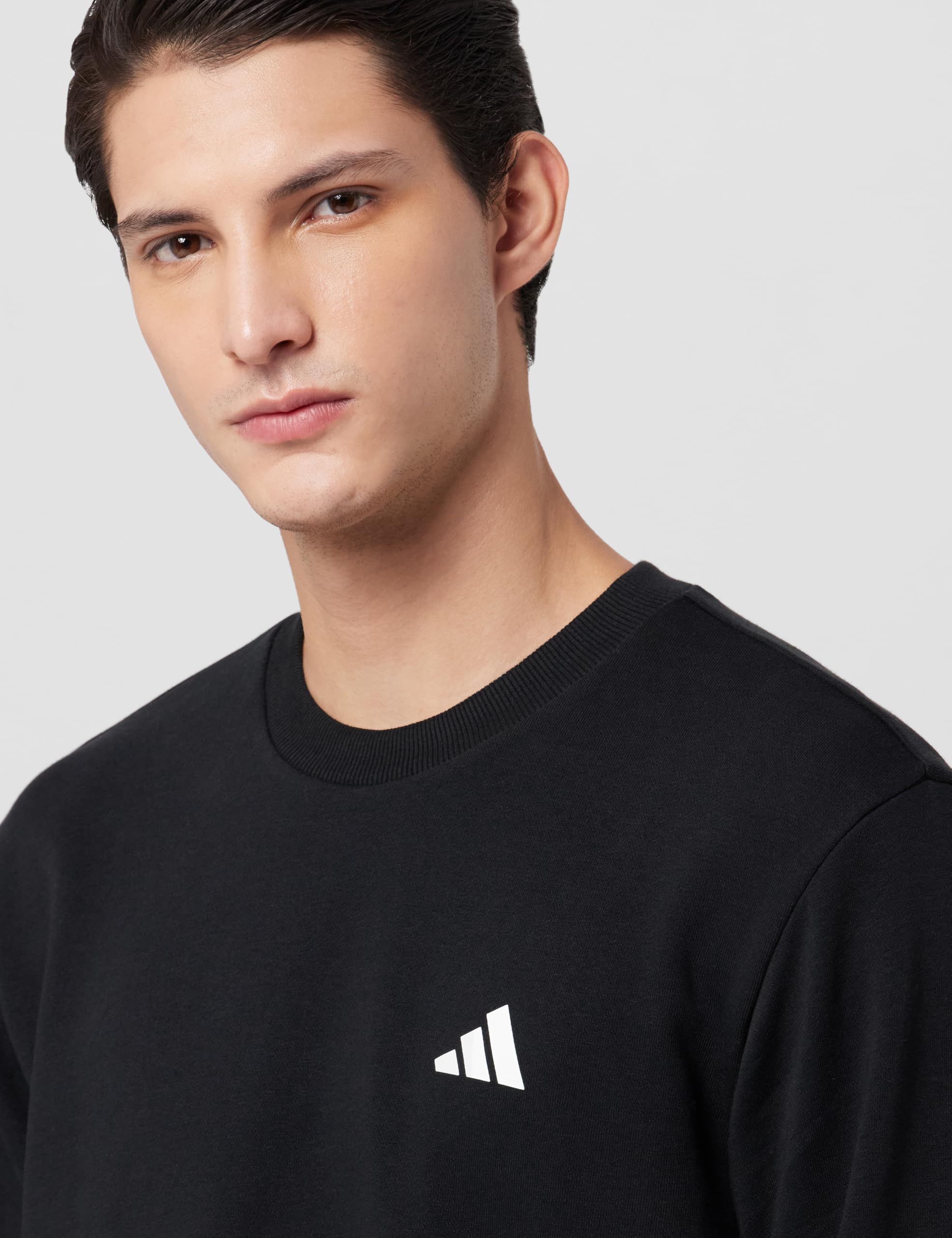 adidas Men's Cotton Blend Crew Neck Sweatshirt - Black - Image 4