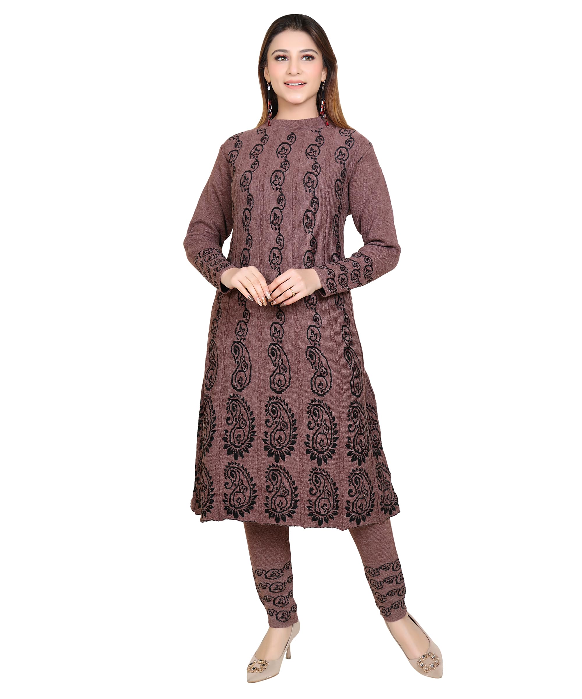 Grand Line Women's Acrylic Kurta with Palazzo Set - Dark - Image 2