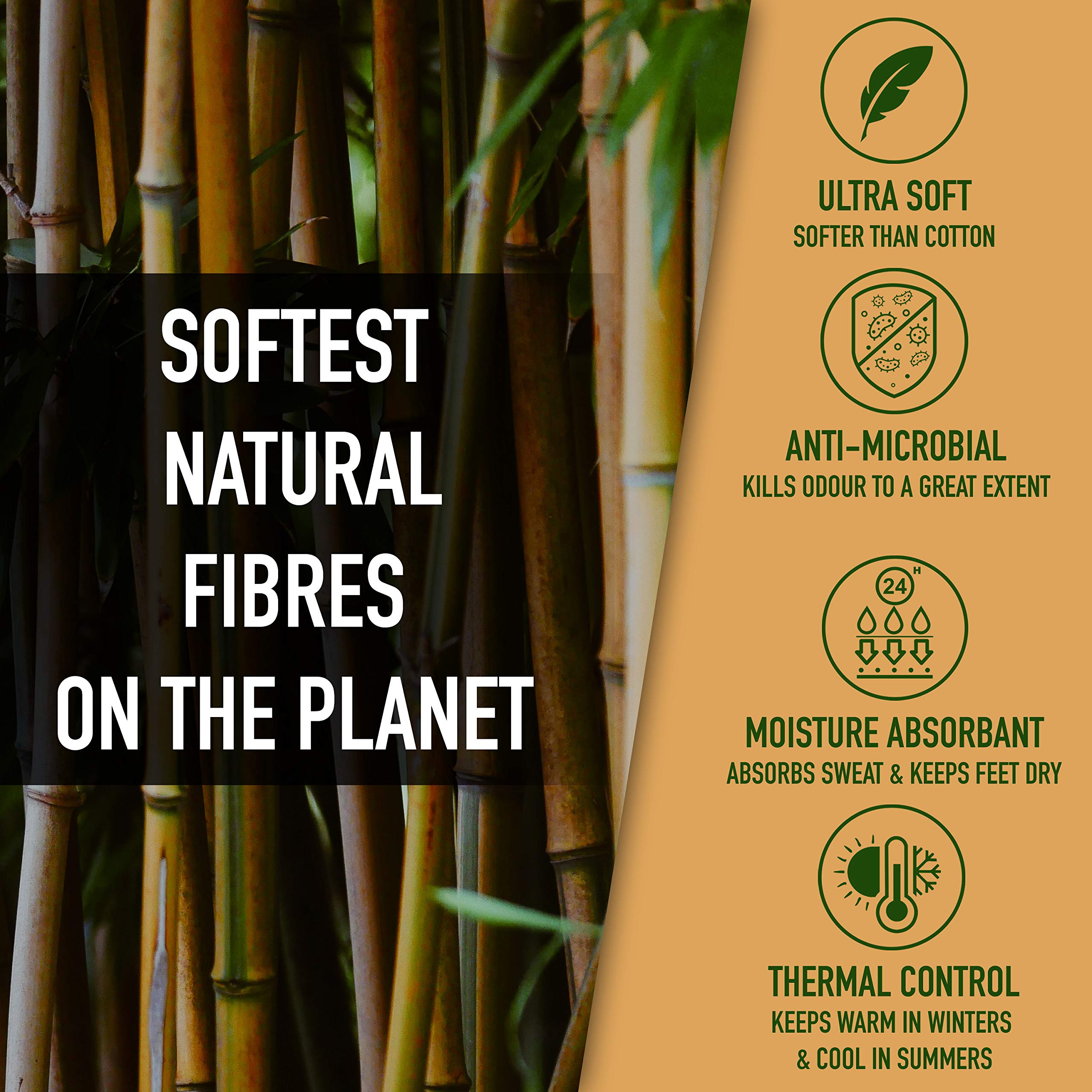 Bambos Men's Bamboo Ankle Socks - Eco White Grey - Image 5