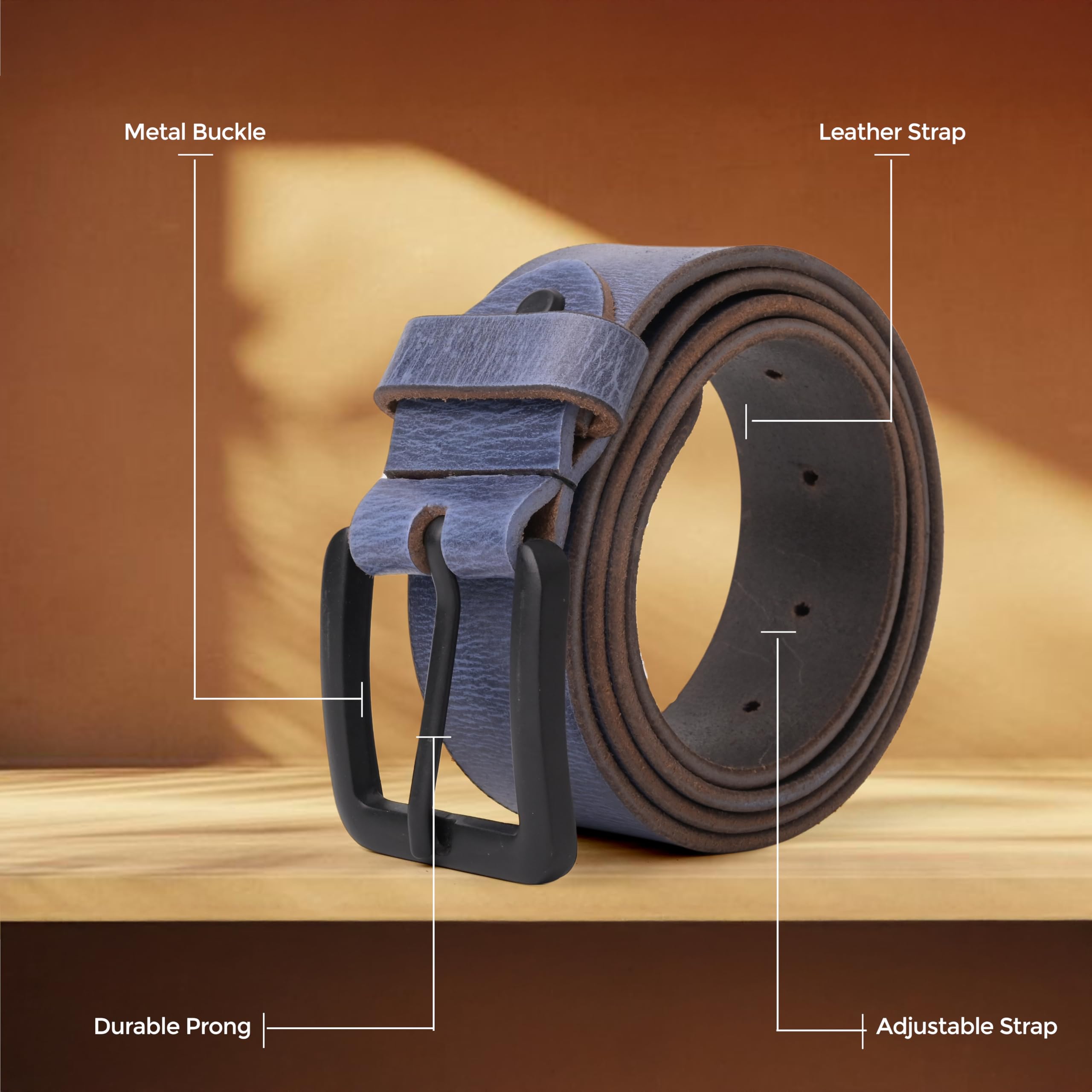 Red Harbour Genuine Leather Belt for Men - Red - Image 2