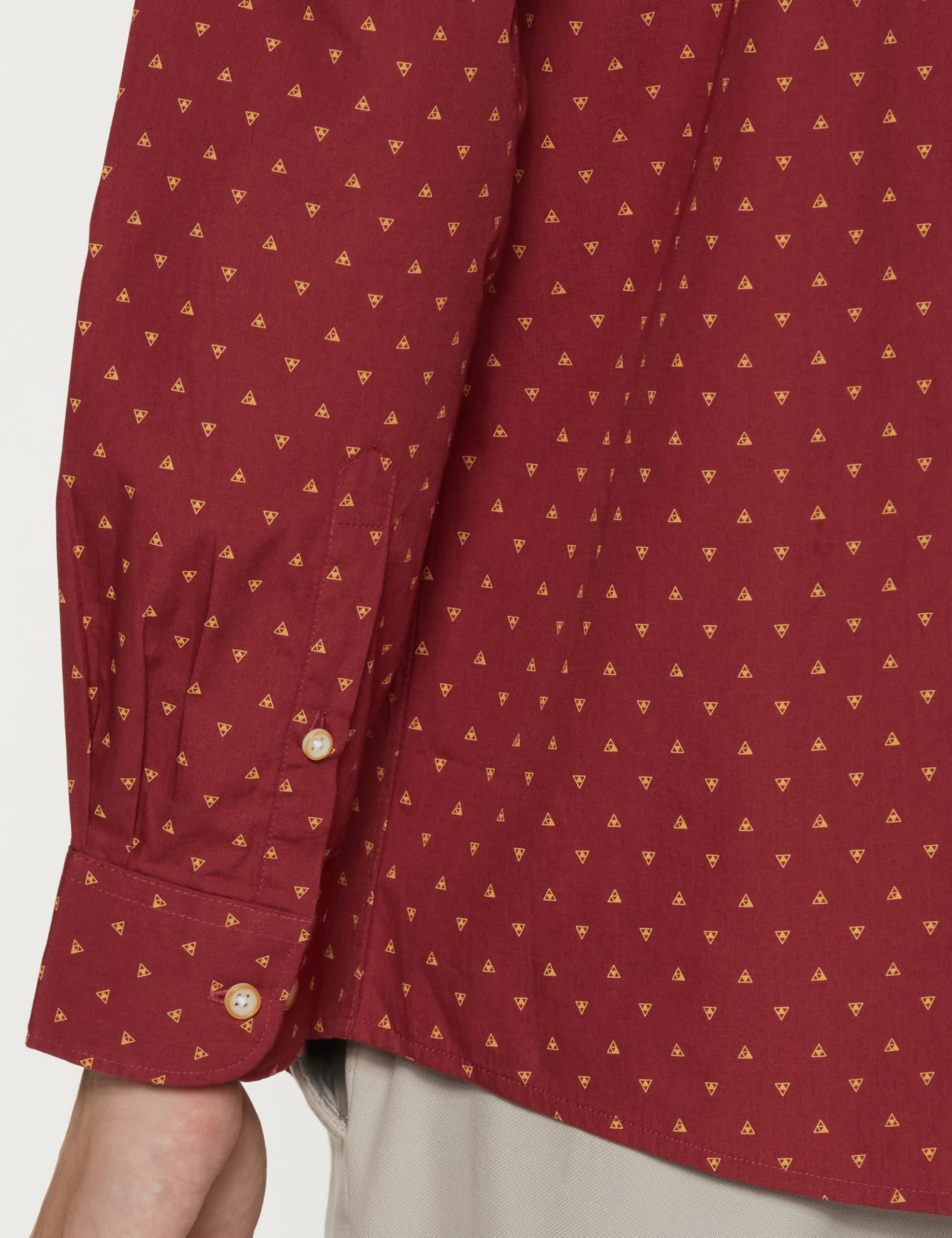 Peter England Men's Printed Casual Shirt - Maroon - Image 5