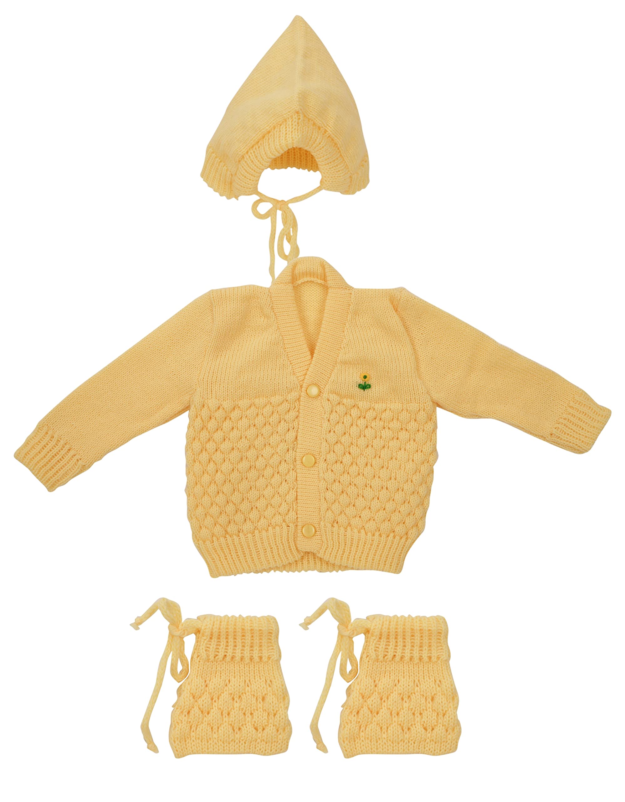 CUBS New Born Baby Clothes Set - Woollen Sweater - Mango Yellow