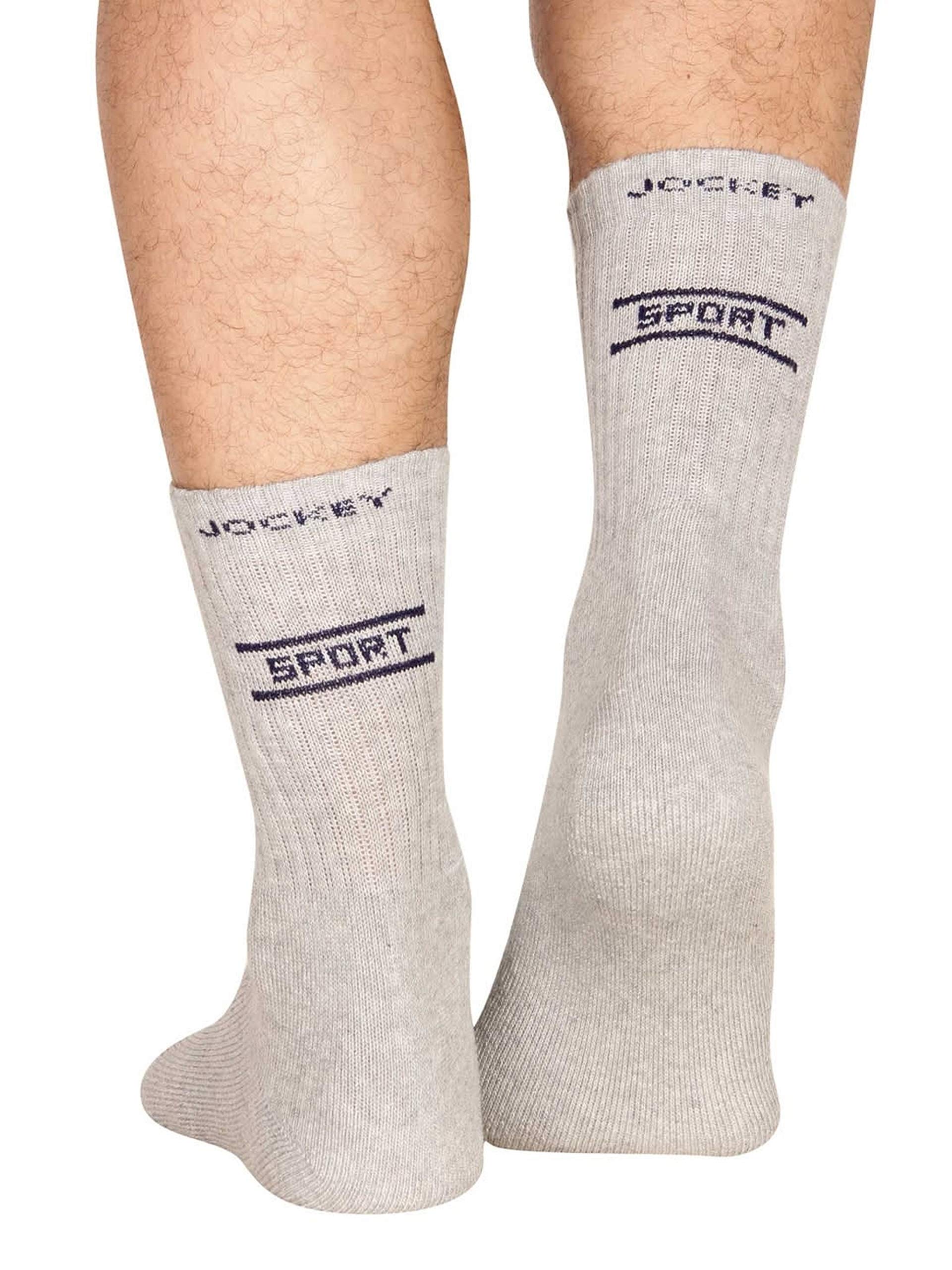 Jockey Men's Grey Cotton Calf Socks - Image 3