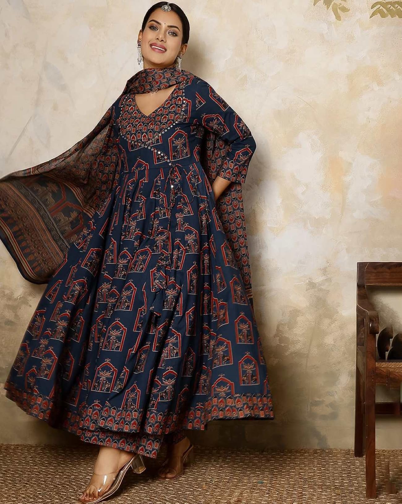 GEKHA Women's Blue Printed Kurta Set - Image 4