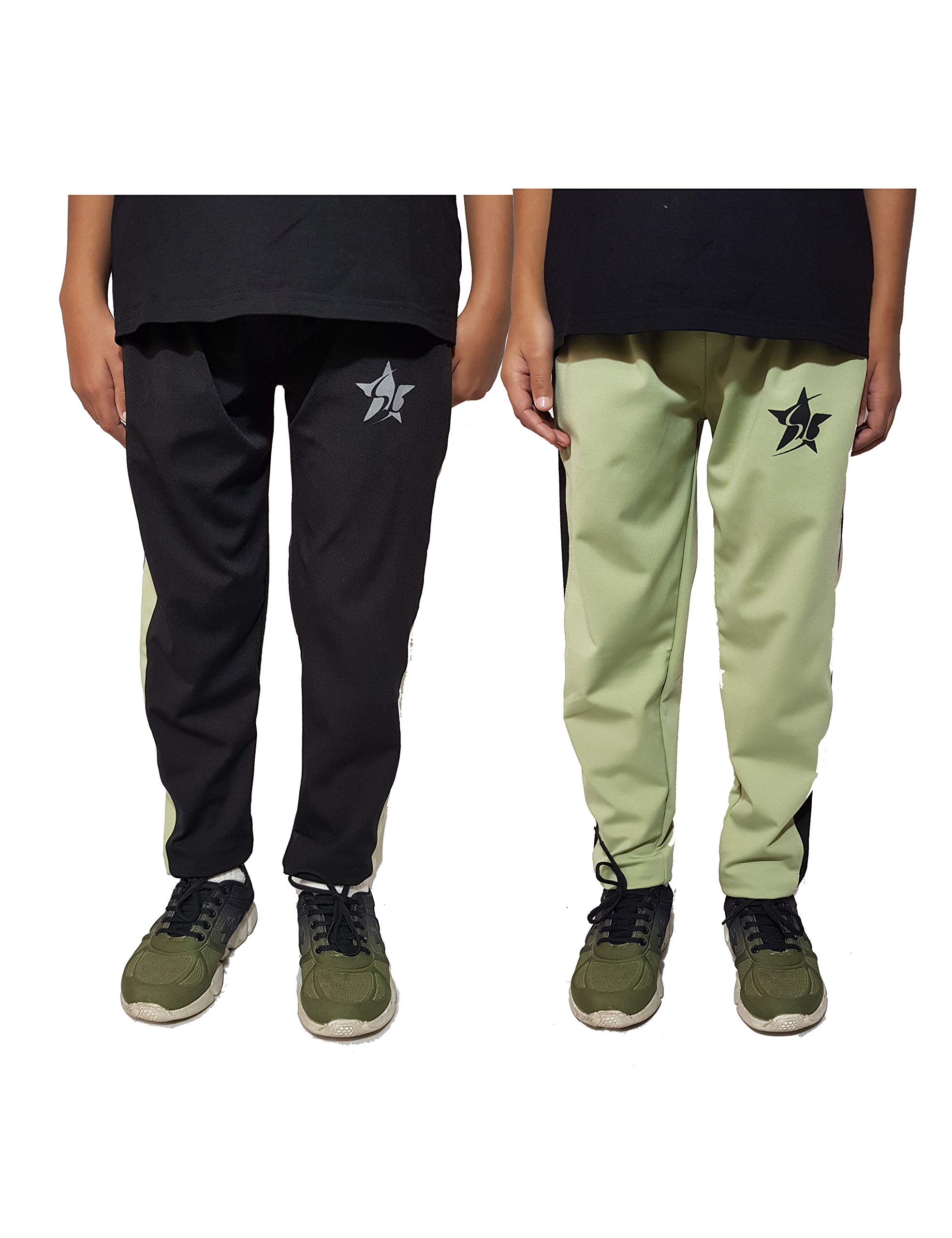 STARLATH Boys Track Pants - Black & Green - Image 3