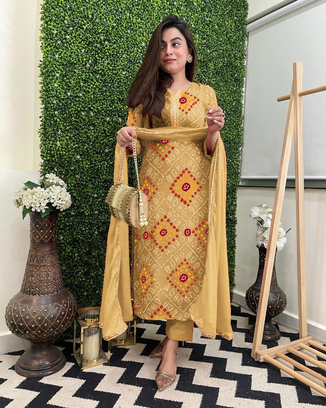 GoSriKi Kurta Set with Pant & Dupatta for Women - Image 2