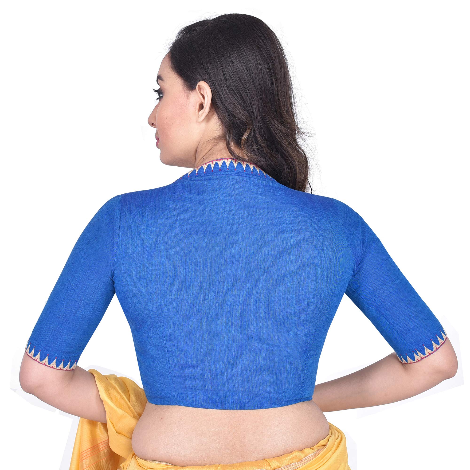 RENE Women's Cotton Embroidered Blouse - Blue - Image 3