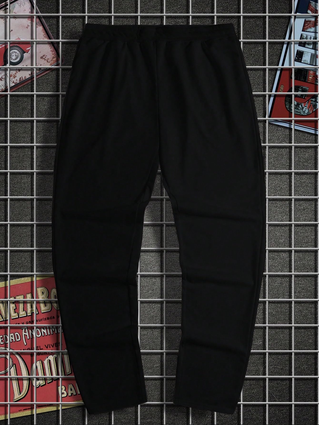 dockstreet Mens High Rise Baggy Jogger Sweatpants - Black - Image 2