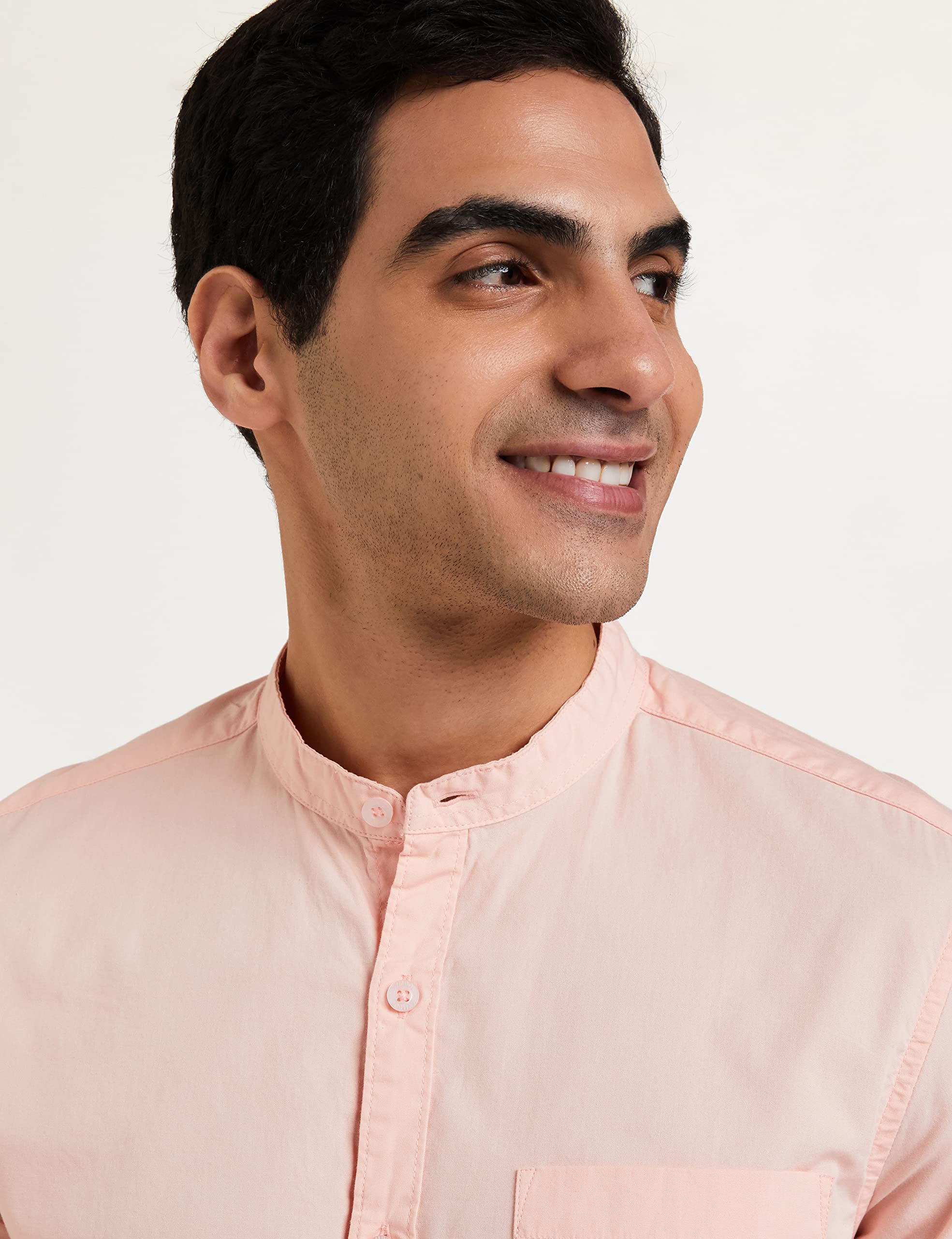 Symbol Men's Cotton Shirt - Blush Pink - Image 4