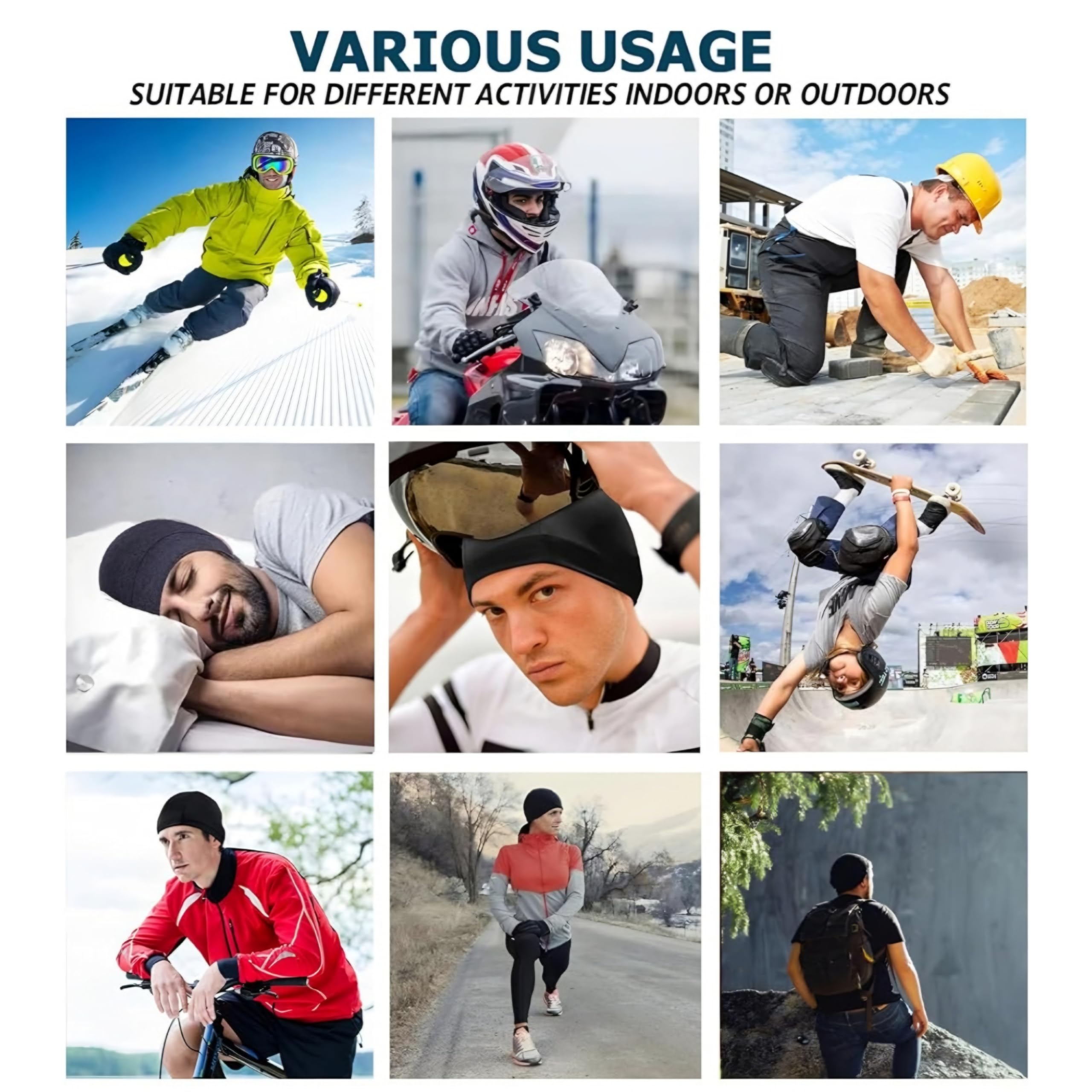 ALPHA STYLIST Men's Skull Cap - Black - Image 5