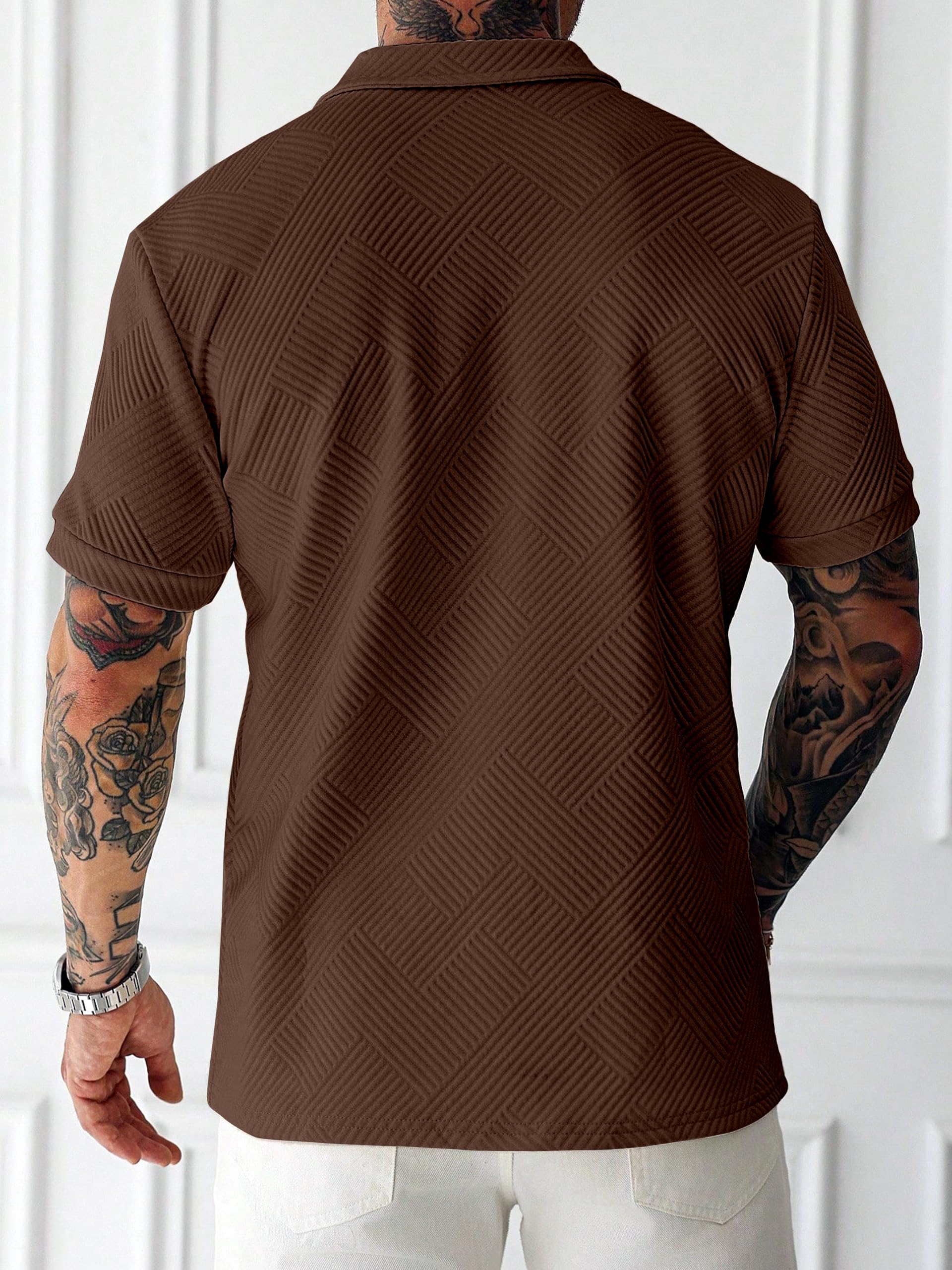 KAJARU Men Quarter-Zip Polo T-Shirt - Image 2