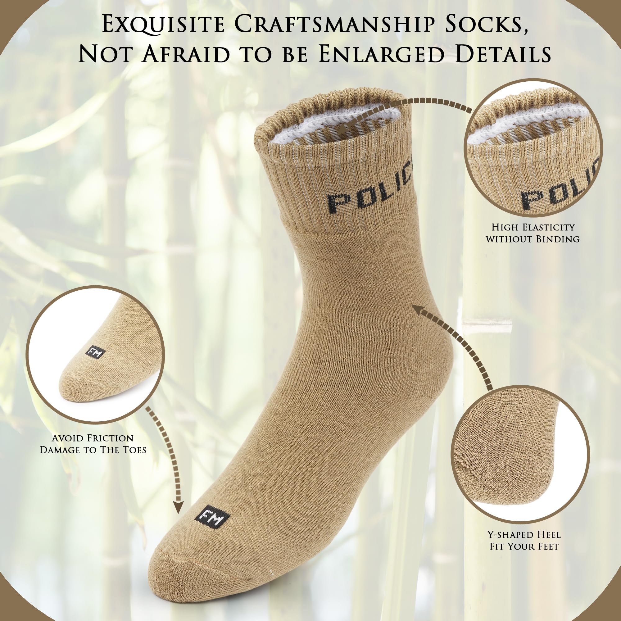 Fitness Mantra Full Length Socks - Khaki - Image 5