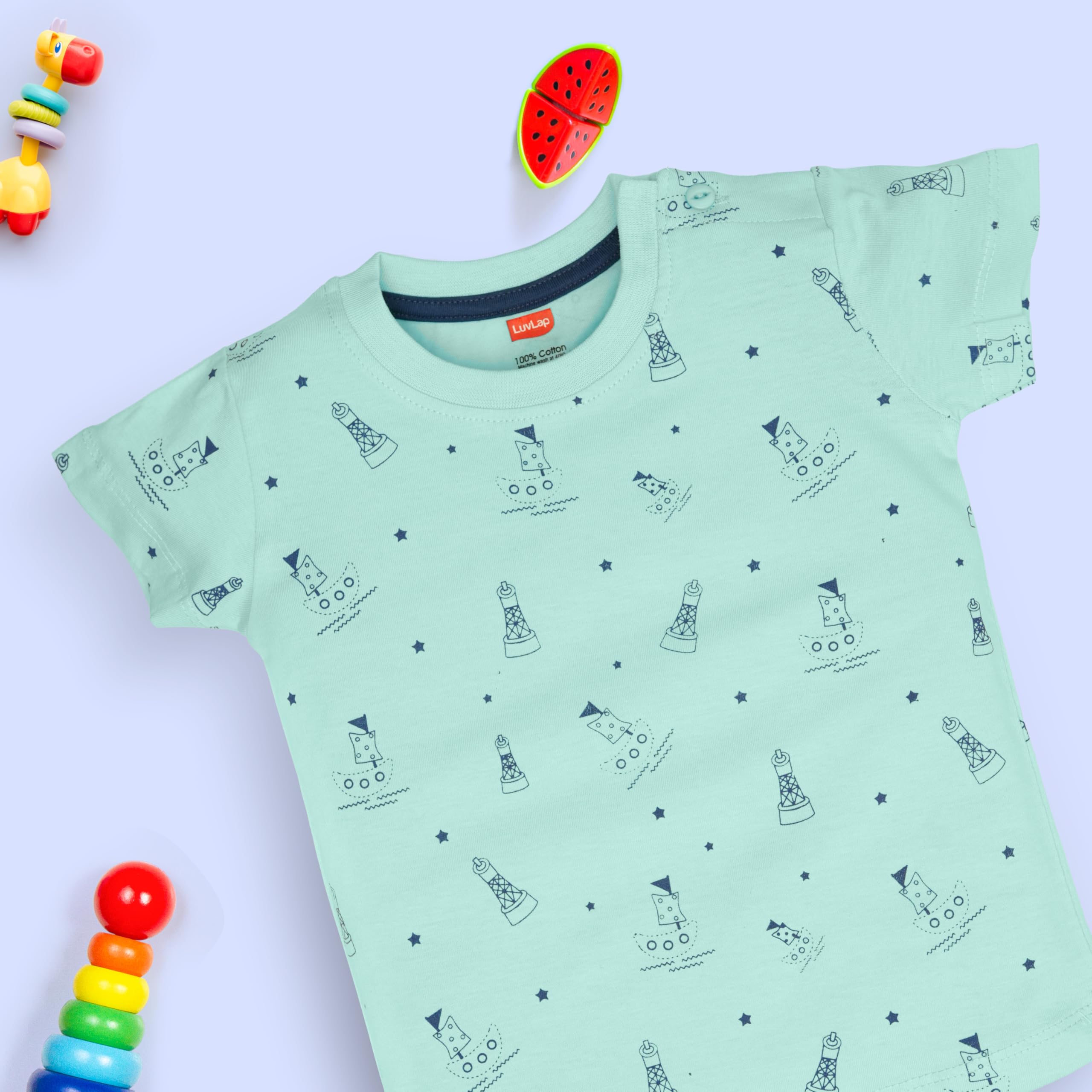 LuvLap Boys Cotton T-Shirt - Multicolour - Image 4