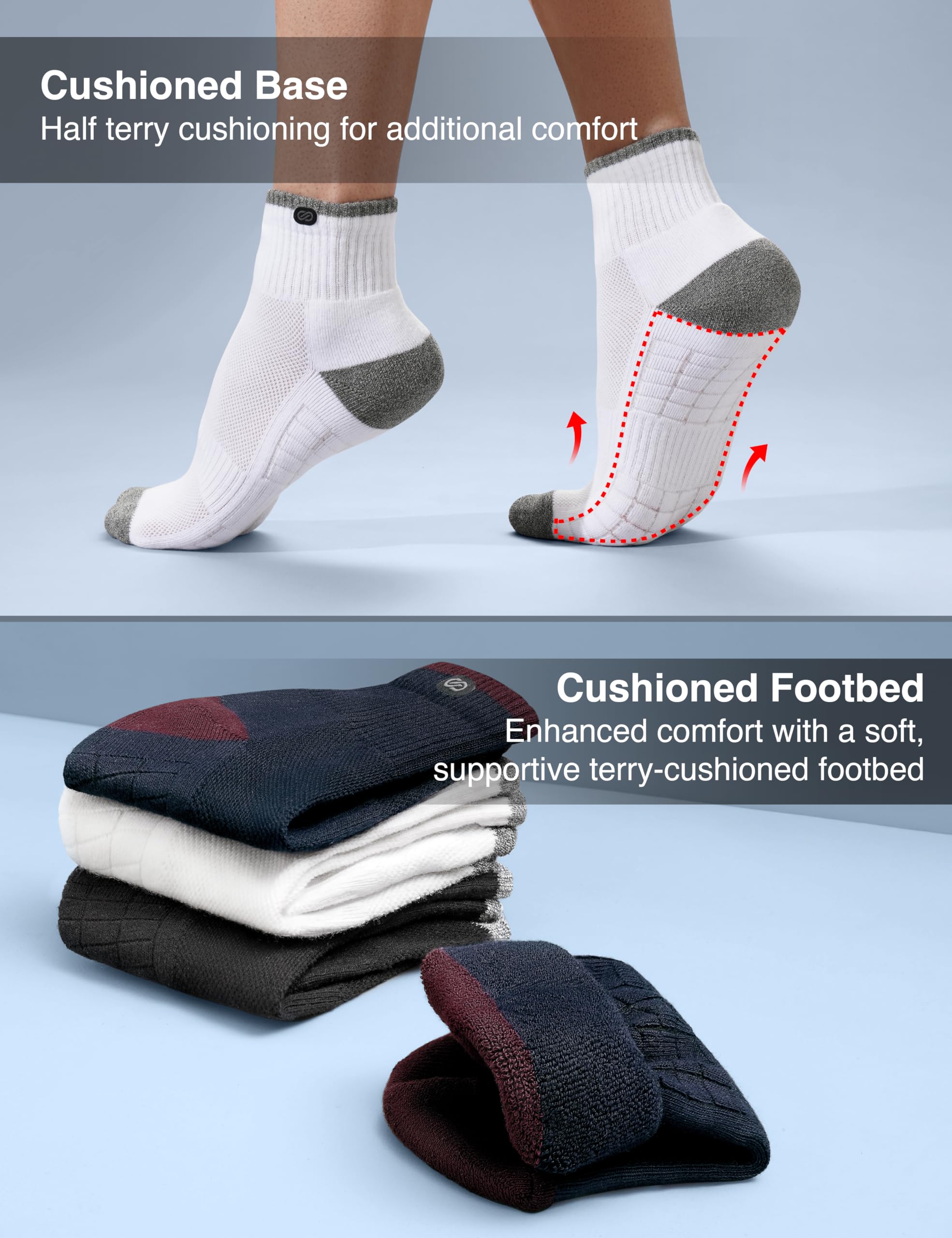 Cotton Ankle Socks for Men - Odour-Free Cushioned - Image 5