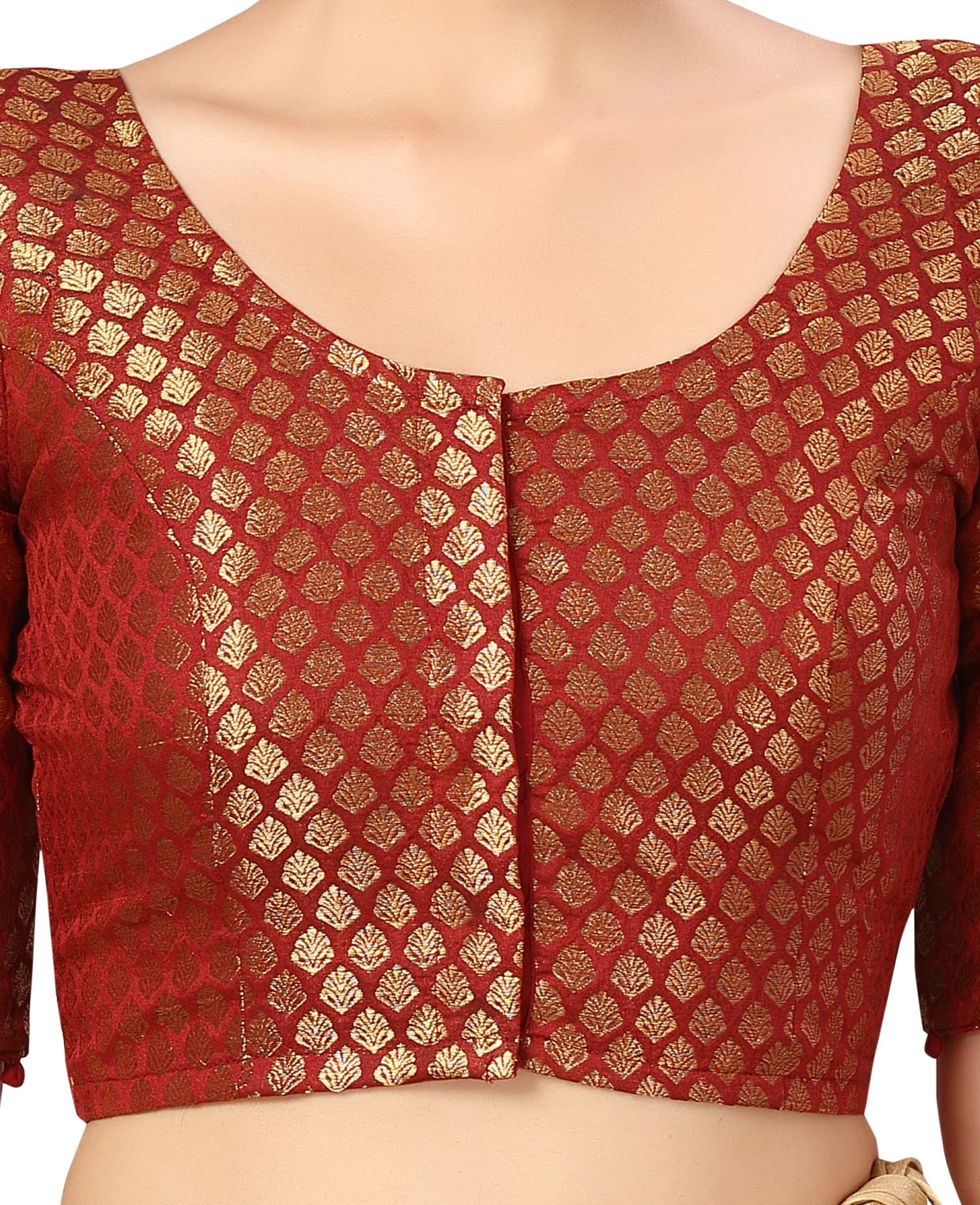 Studio Shringaar Women Banaras Brocade Saree Blouse - Image 3