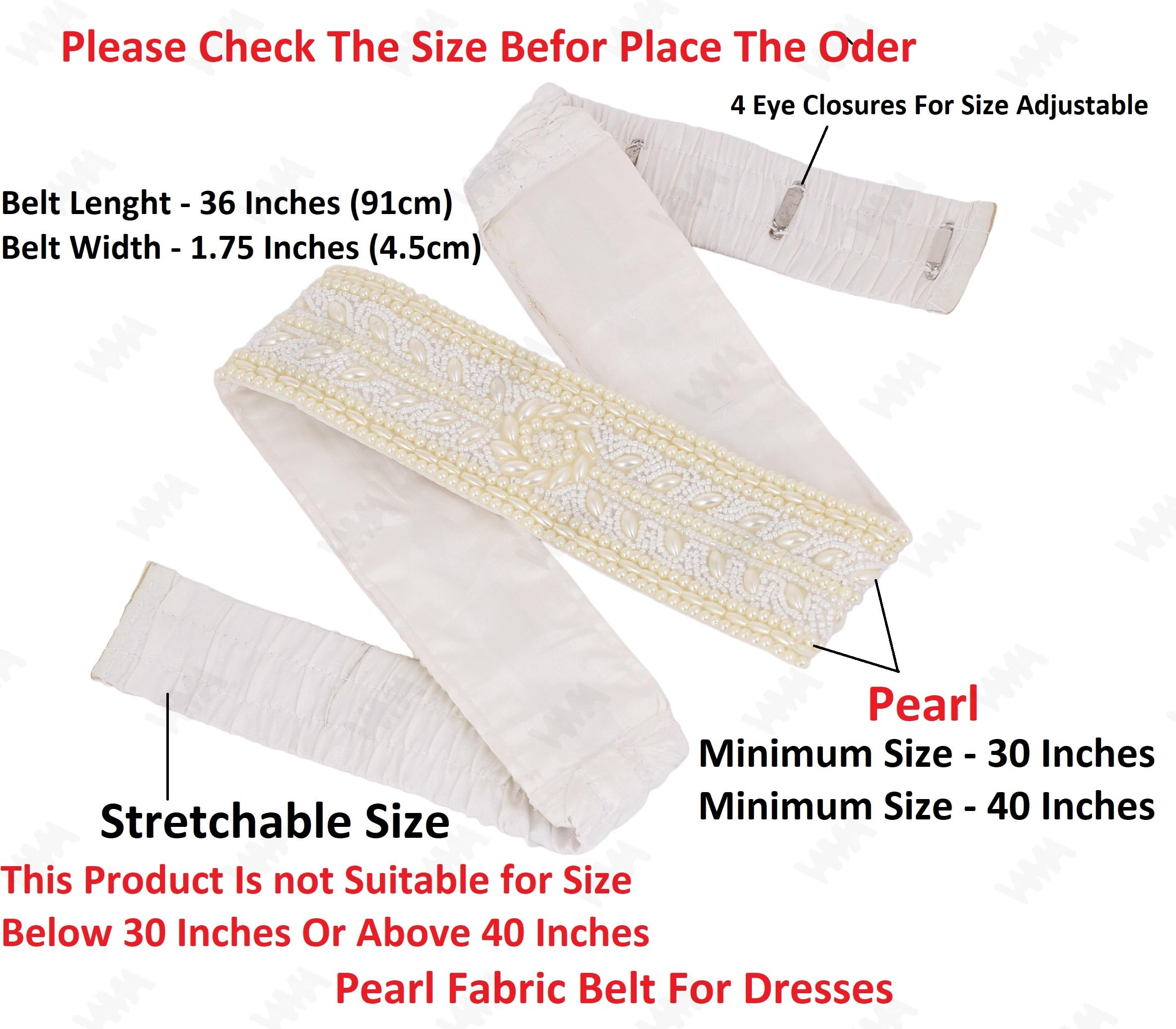 VAMA FASHIONS White Pearl Kamarband Lehenga - Image 3