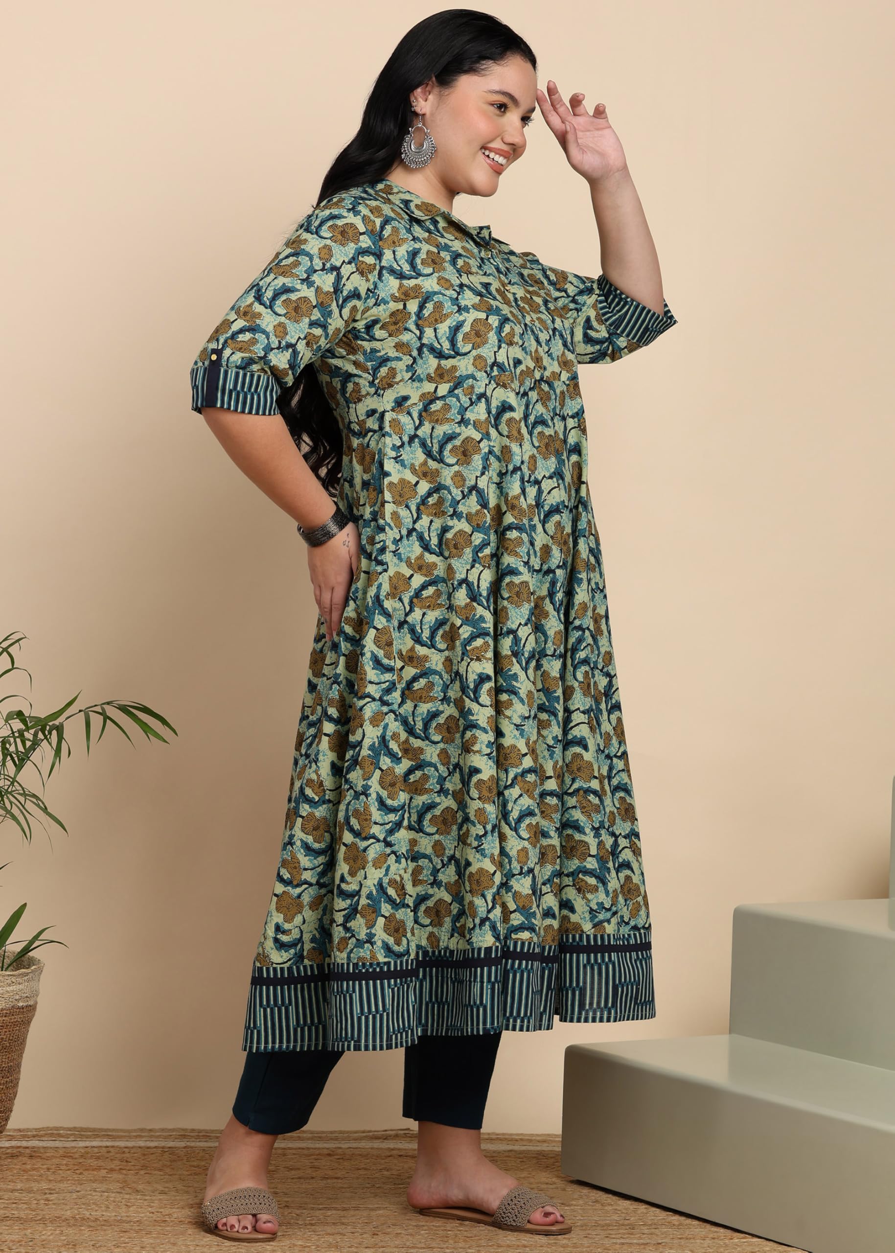 Yash Women Cotton Printed Anarkali Kurta - Image 3