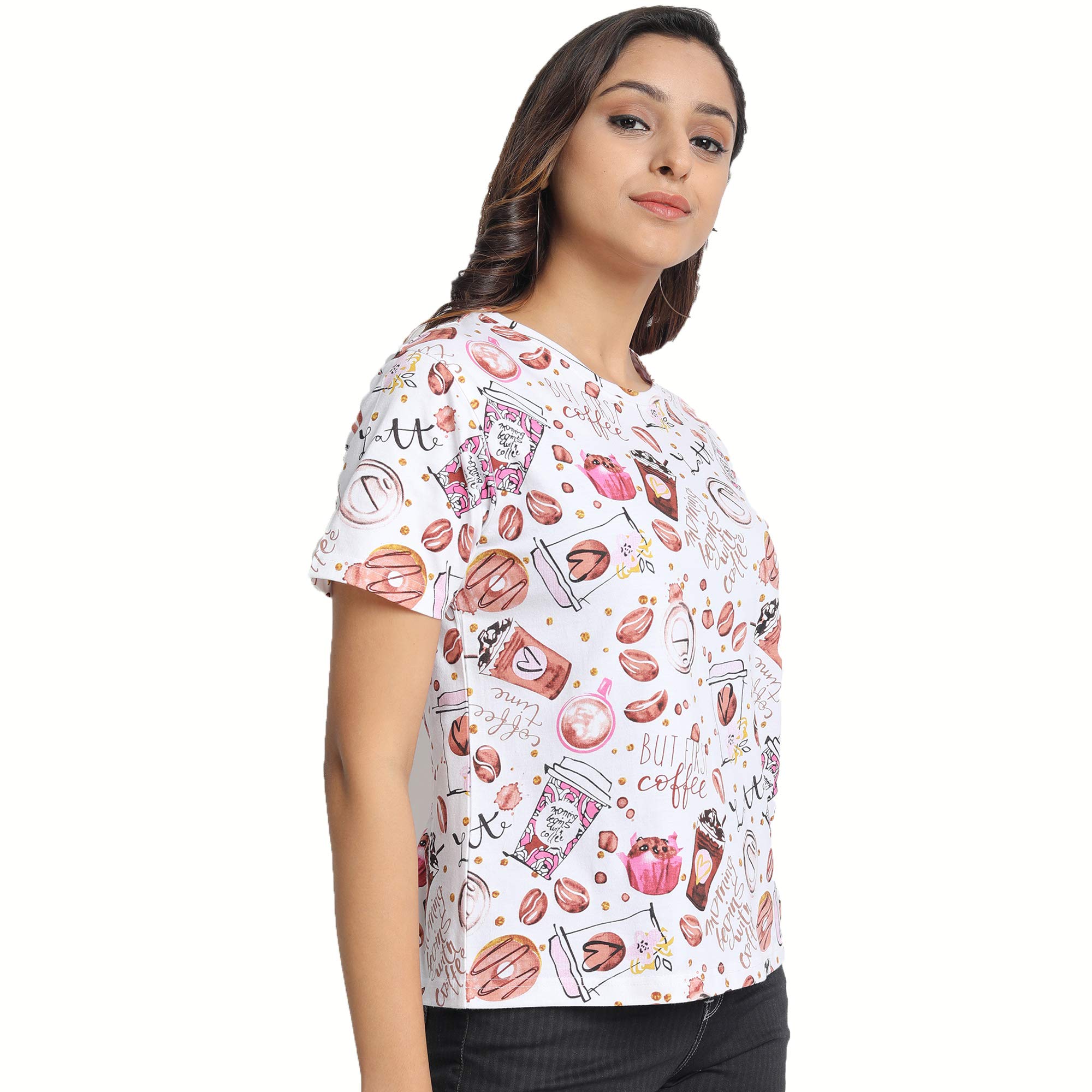 JUNEBERRY Women's Cotton Printed T-Shirt - Image 4