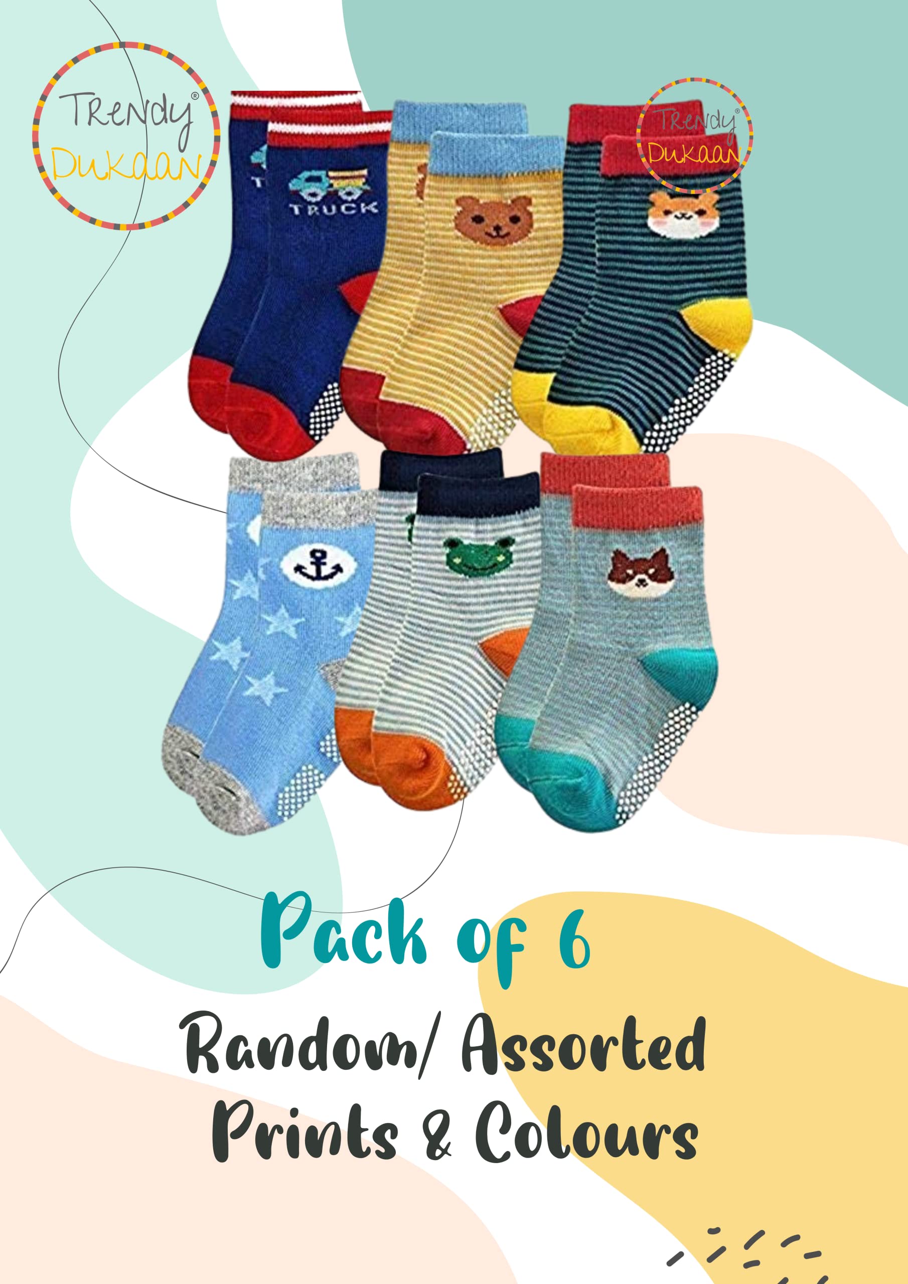 Trendy Dukaan Baby Cotton Blend Socks - Multicolour - Image 4