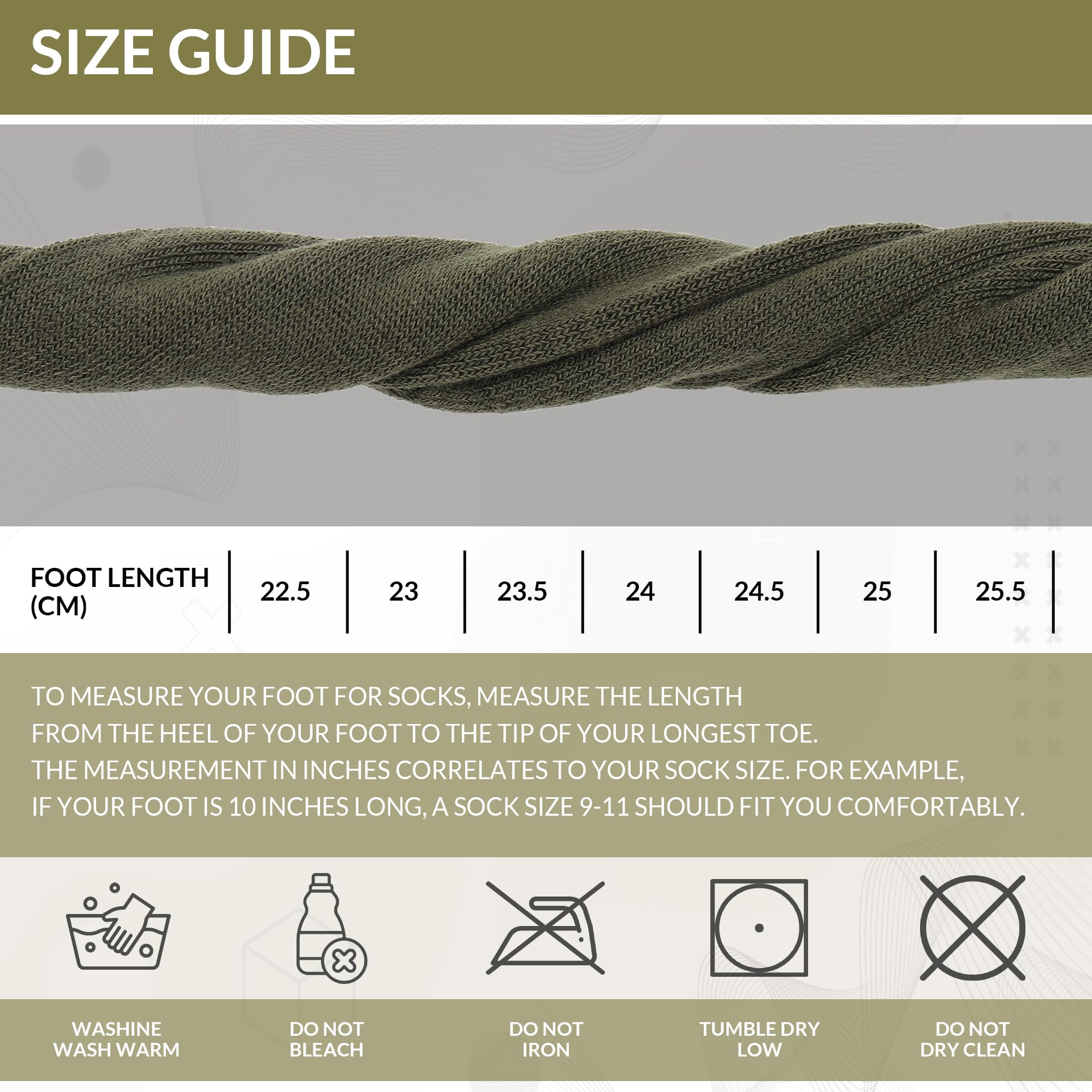 Fitness Mantra Full Length Socks - Army - Image 3