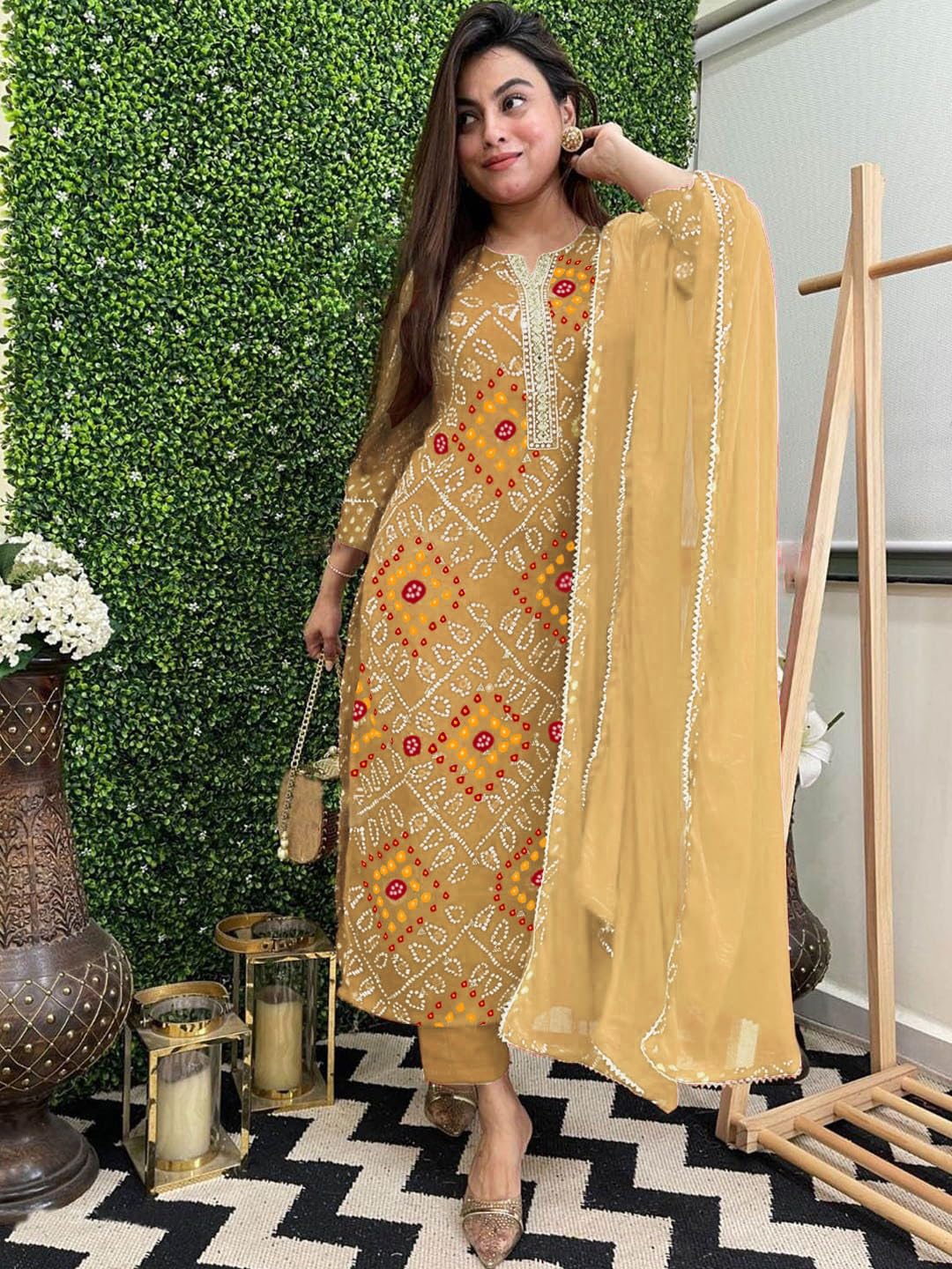 GoSriKi Kurta Set with Pant & Dupatta for Women - Image 3