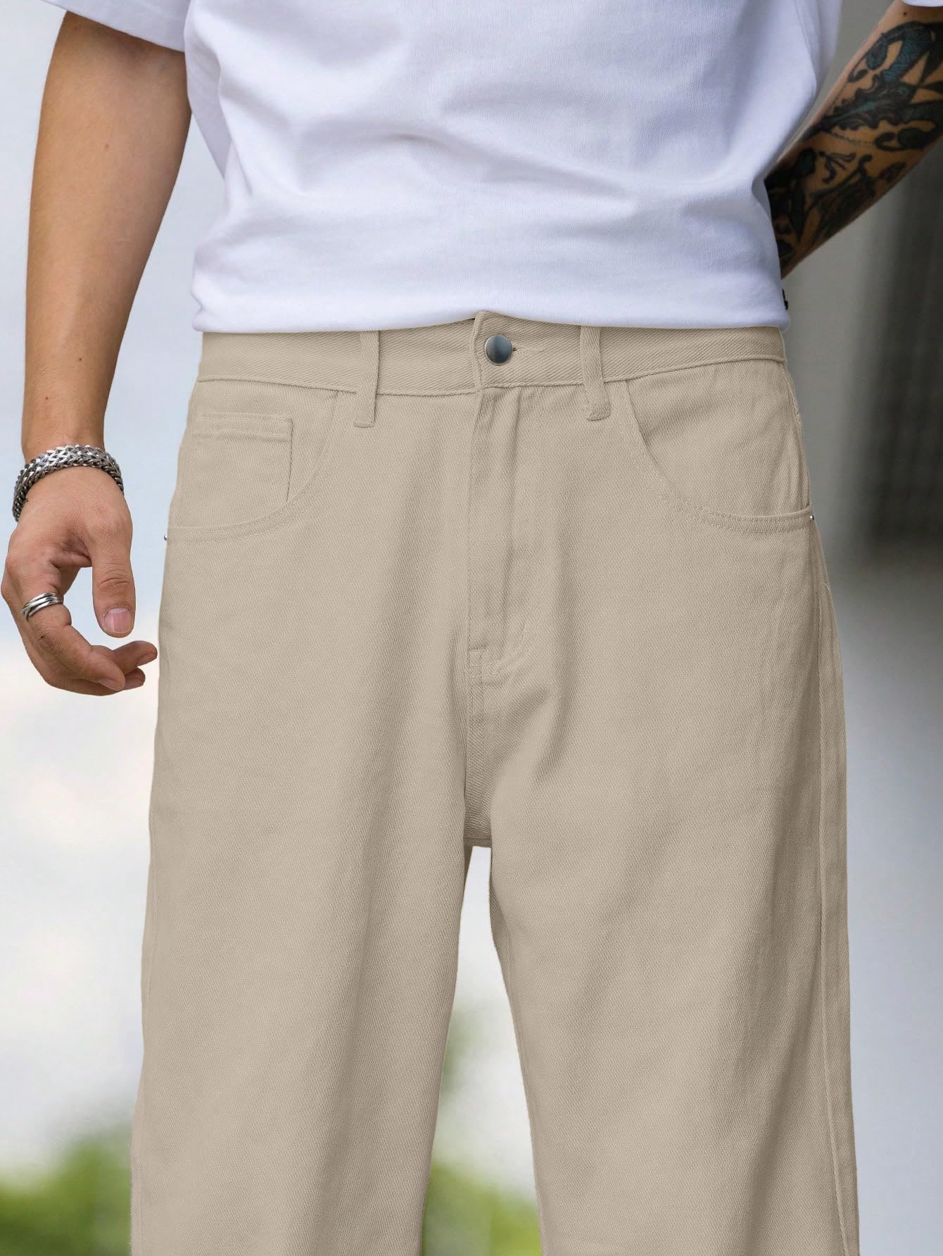 TAGAS Men's Denim Jeans - Cream - Image 3