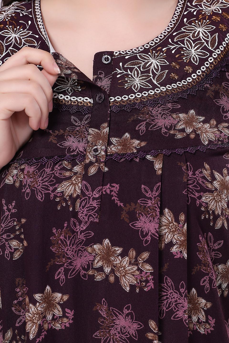 Soulemo Women's Printed Alpine Nighty - Wine - Image 4