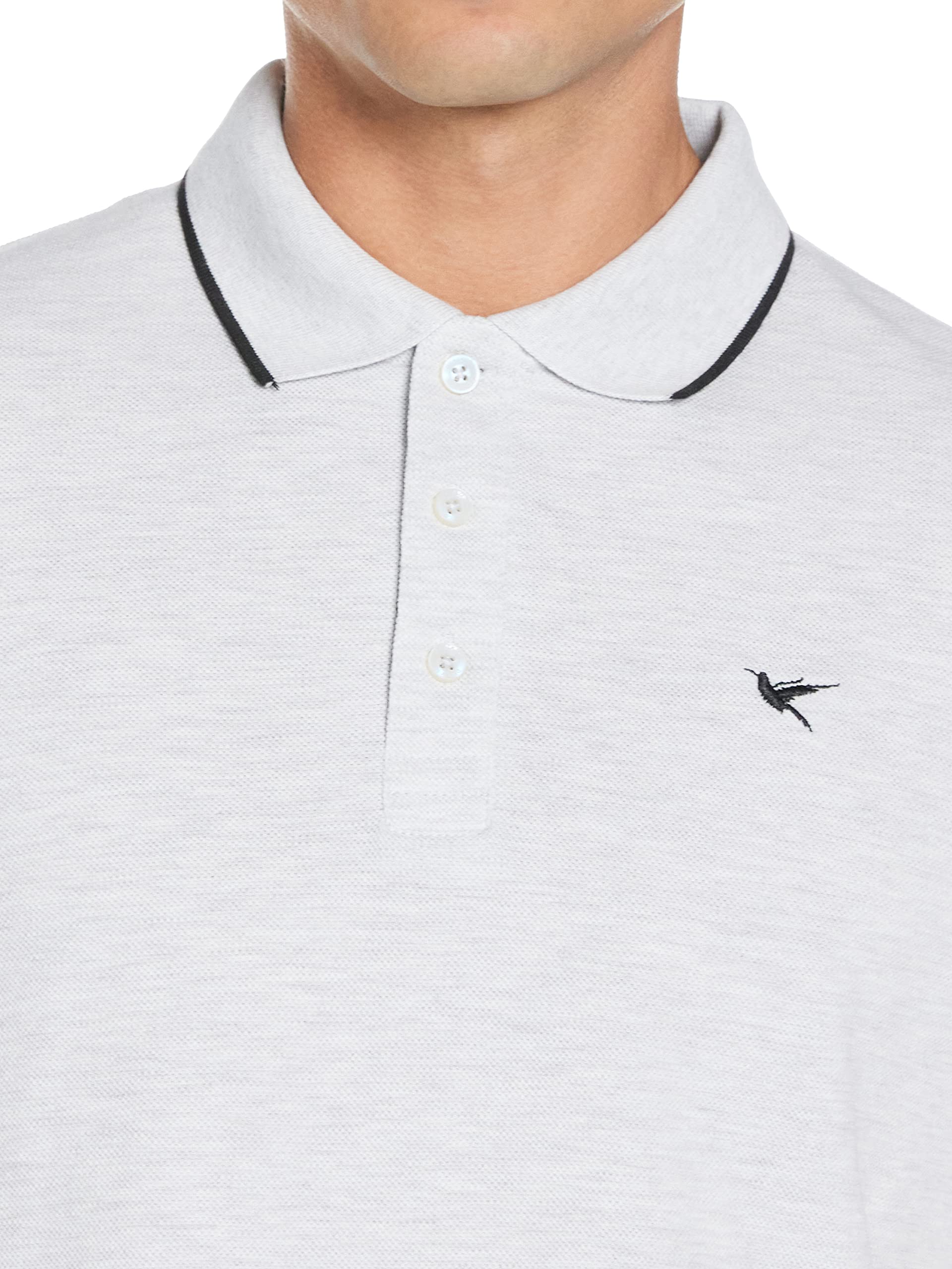 Deniklo Men's Polo T-Shirt - Ecru Melange - Image 3