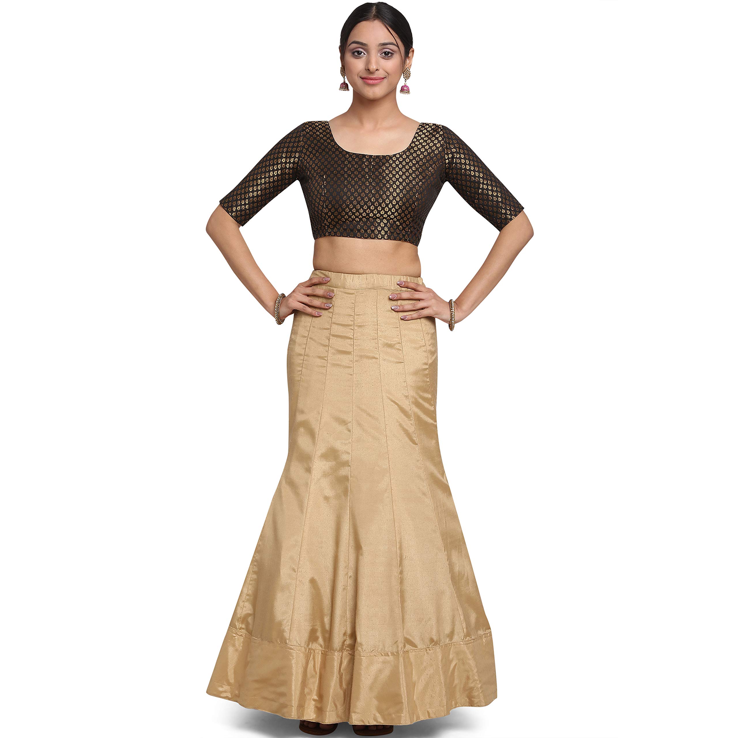 OOMPH Women Art Silk Saree Blouse - Soot Black - Image 5